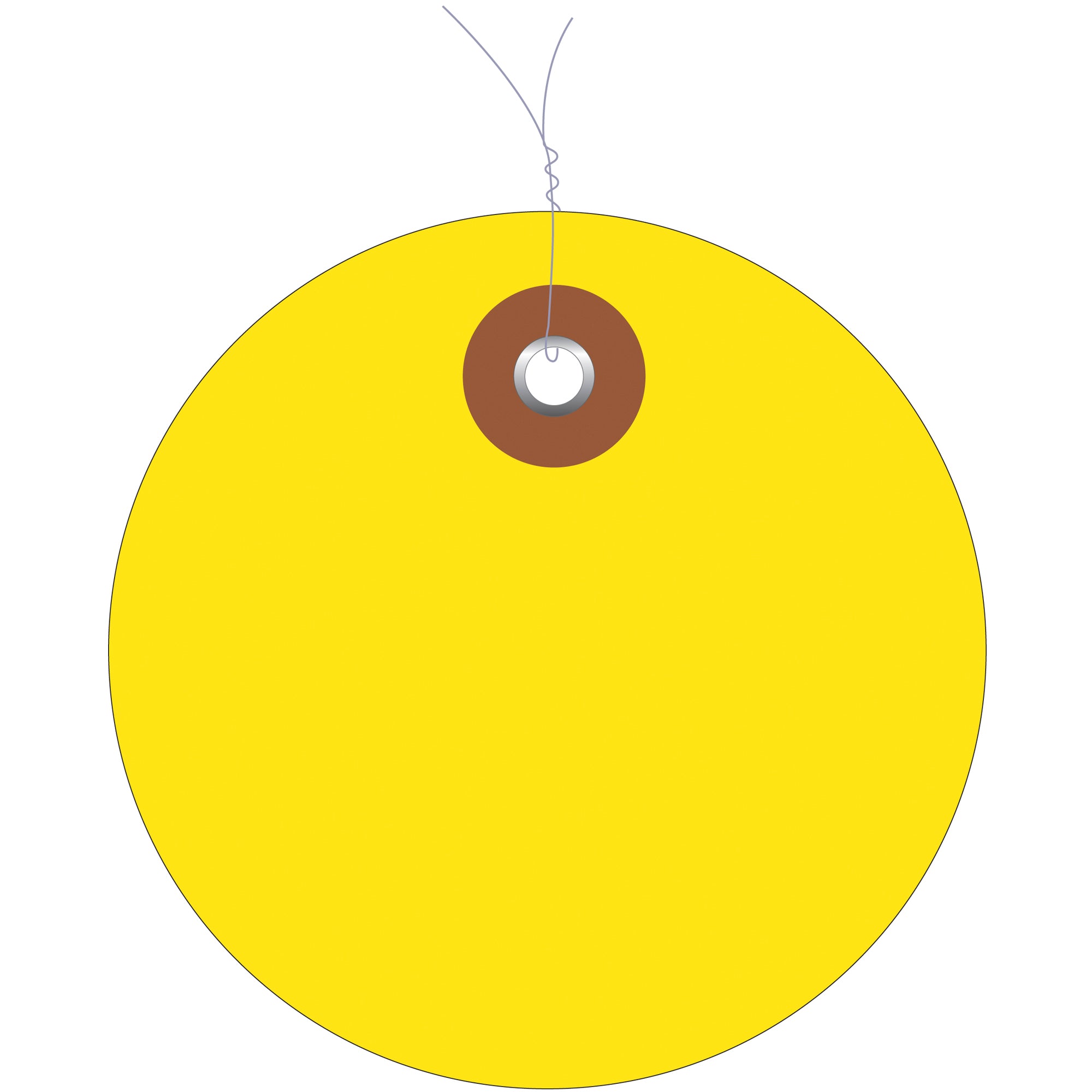 2" Yellow Plastic Circle Tags - Pre-Wired (G26066W) Case Of 100