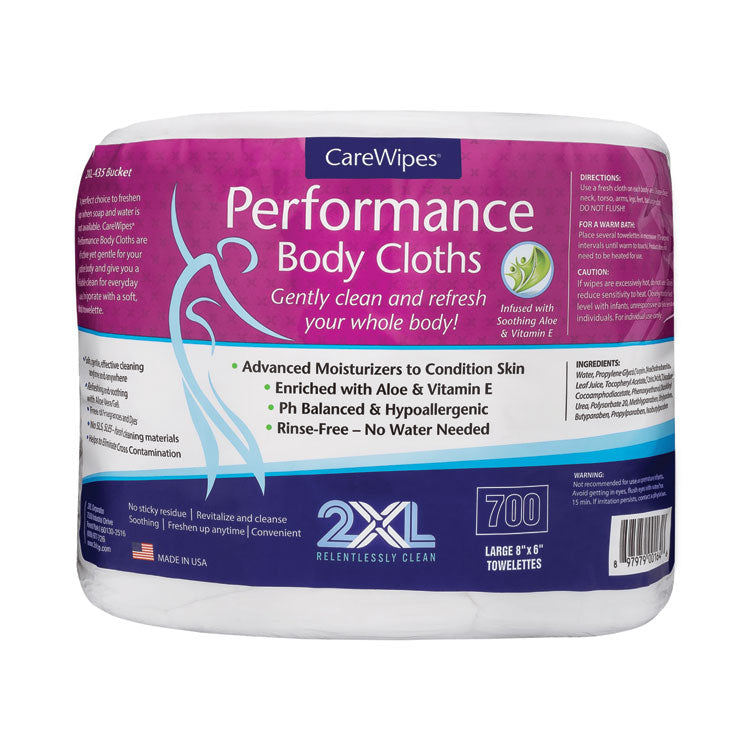 2XL Performance Body Cloths, 1-Ply, 6 x 8, Unscented, White, 700/Pack, 2 Packs/Carton (TXLL336) Case of 1400