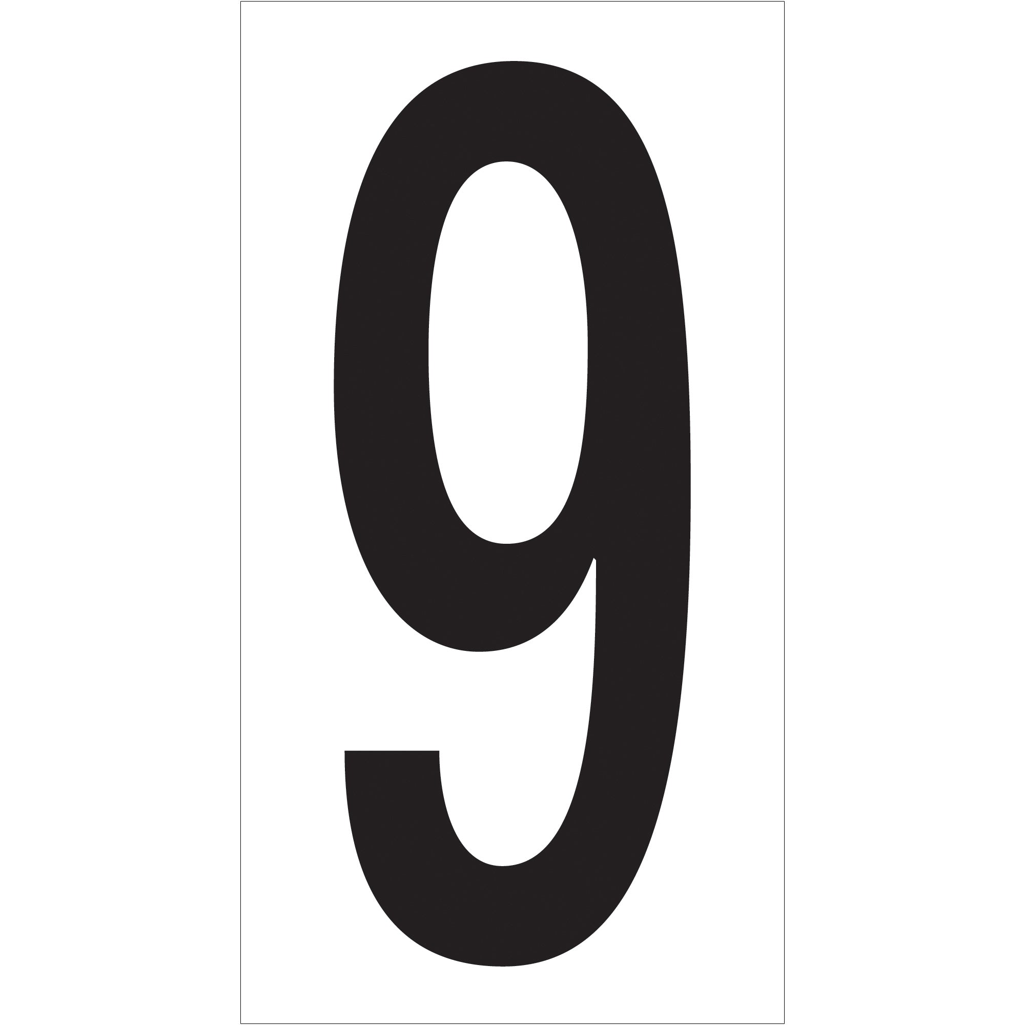 3 1/2" "9" Vinyl Warehouse Number Labels (DL9309) Case Of 50