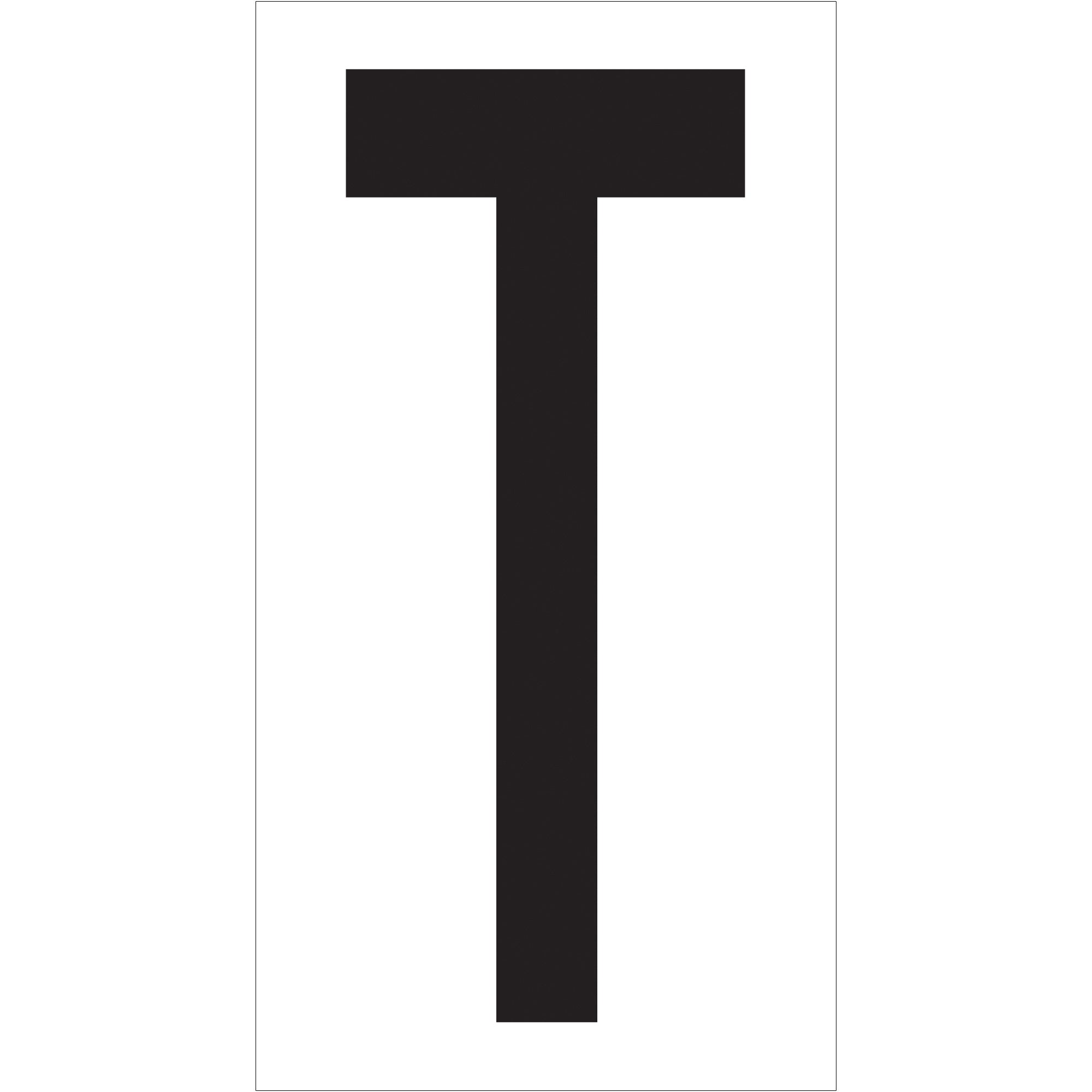 3 1/2" "T" Vinyl Warehouse Letter Labels (DL9310T) Case Of 50
