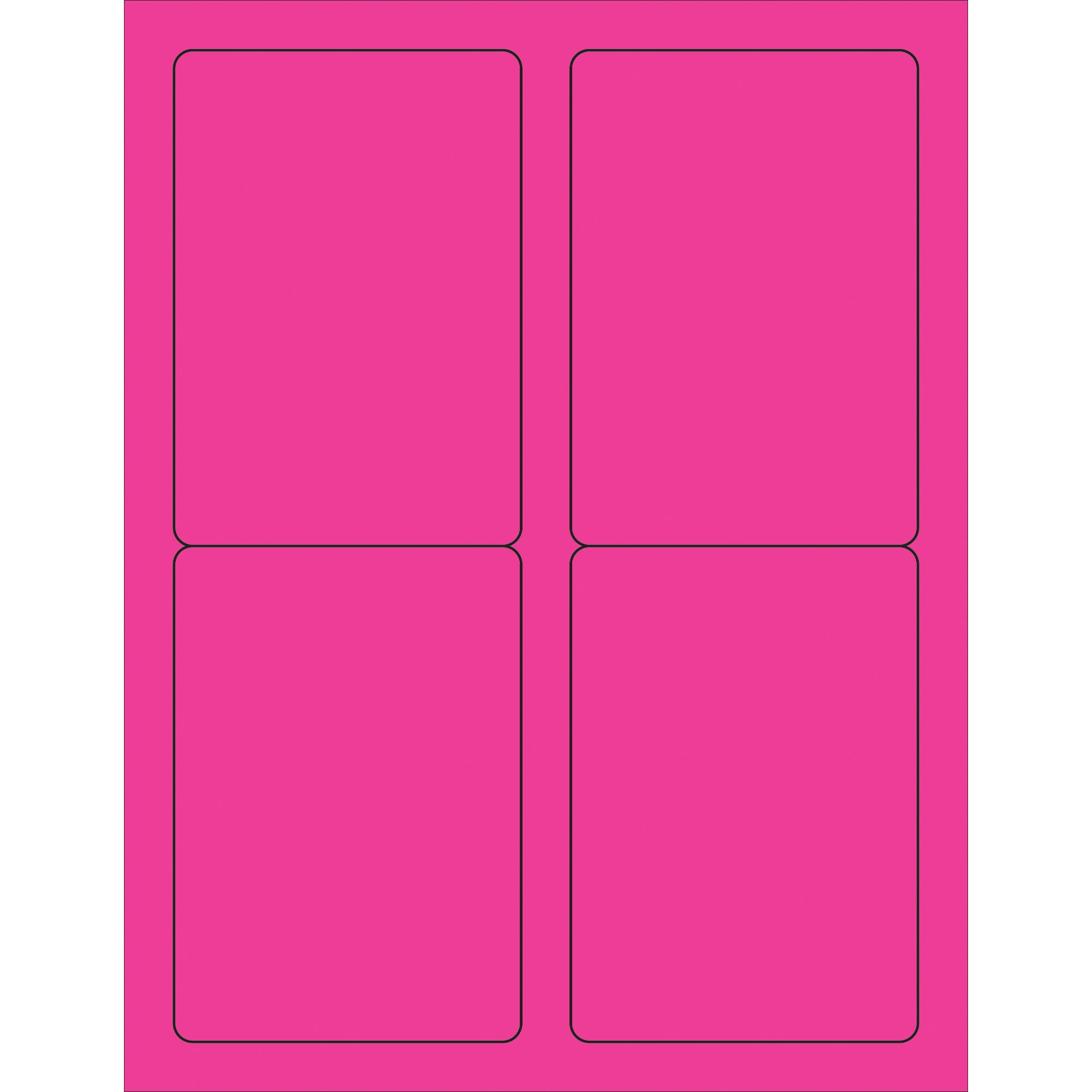 3 1/2 x 5" Fluorescent Pink Rectangle Laser Labels (LL176PK) Case Of 400