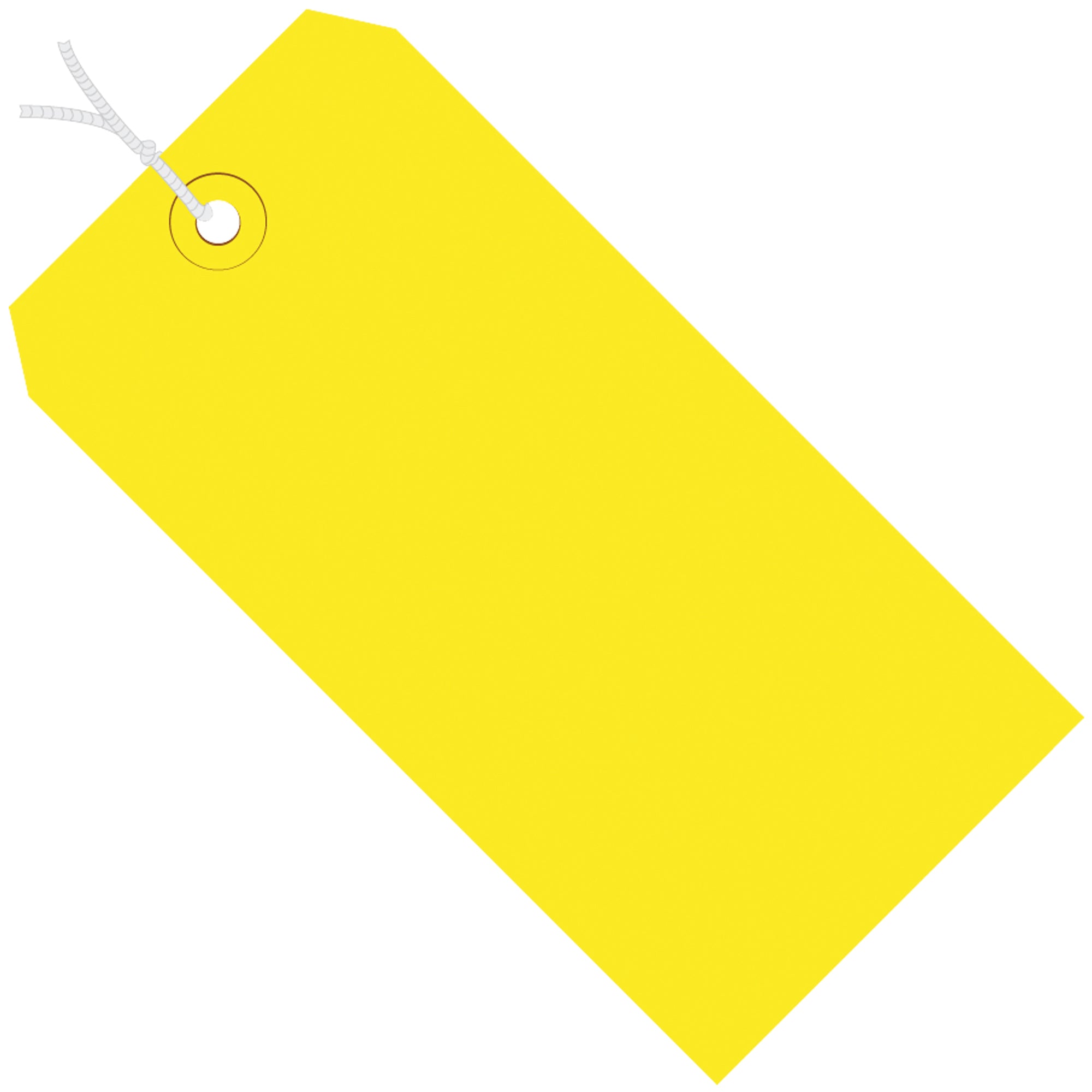 3 3/4 x 1 7/8" Yellow 13 Pt. Shipping Tags - Pre-Strung (G11032C) Case Of 1000