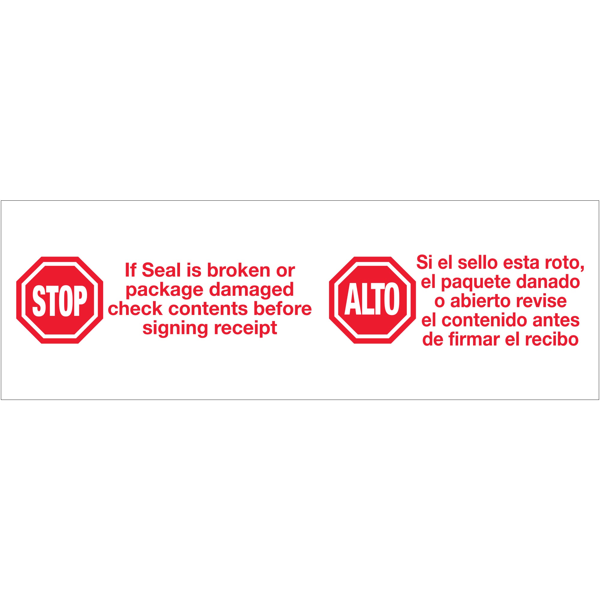 3" x 110 yds. - "Stop / Alto" (6 Pack) Tape Logic Messaged Carton Sealing Tape (T905P136PK) Case Of 6