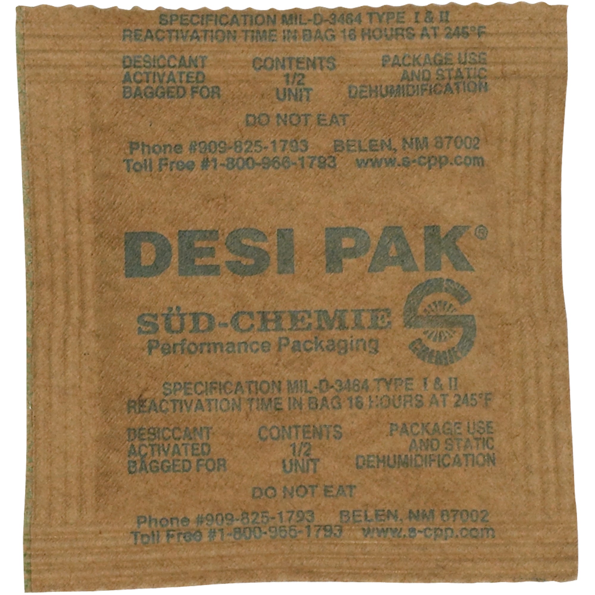 3 x 3 x 1/4" Kraft Clay Desiccant Bags - 5 Gallon Pail (DES103) Case Of 550