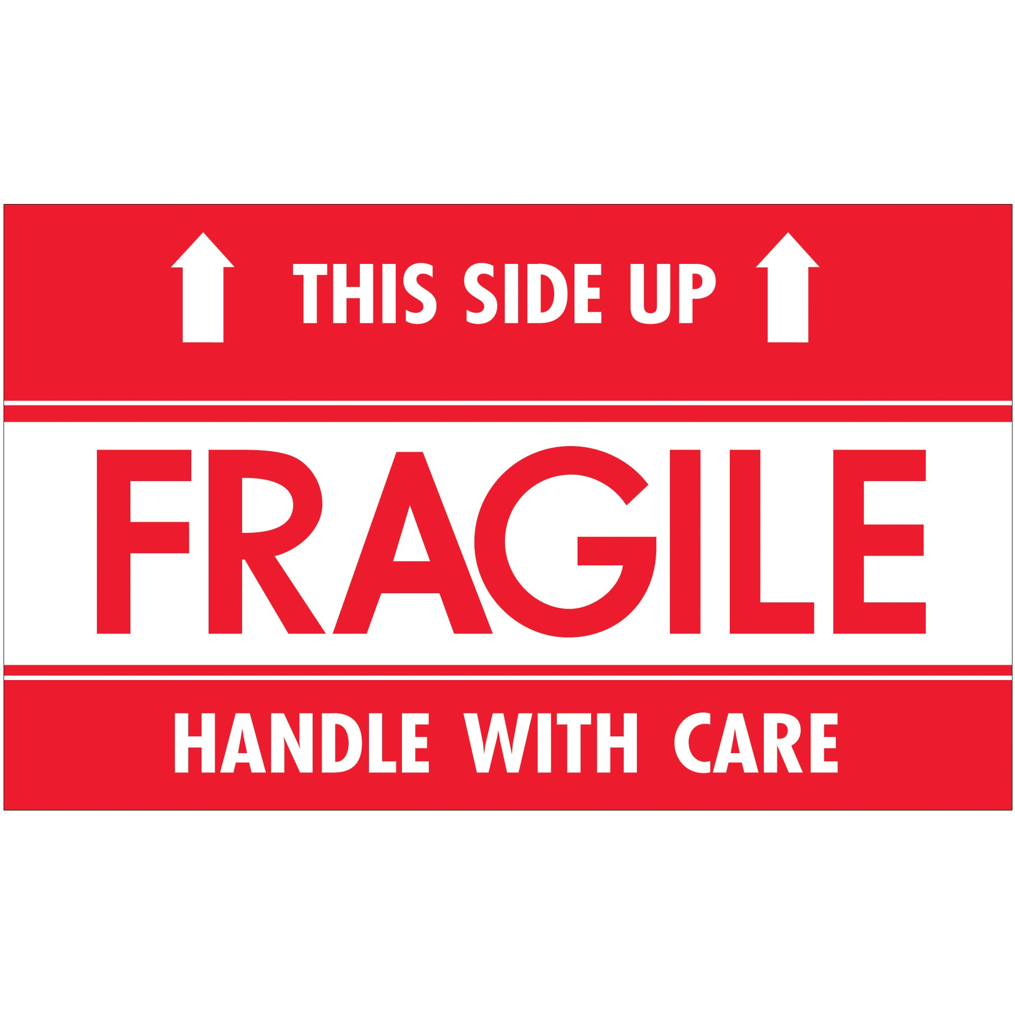 3 x 5" - "Fragile - This Side Up - HWC" Labels (SCL521) Roll Of 500