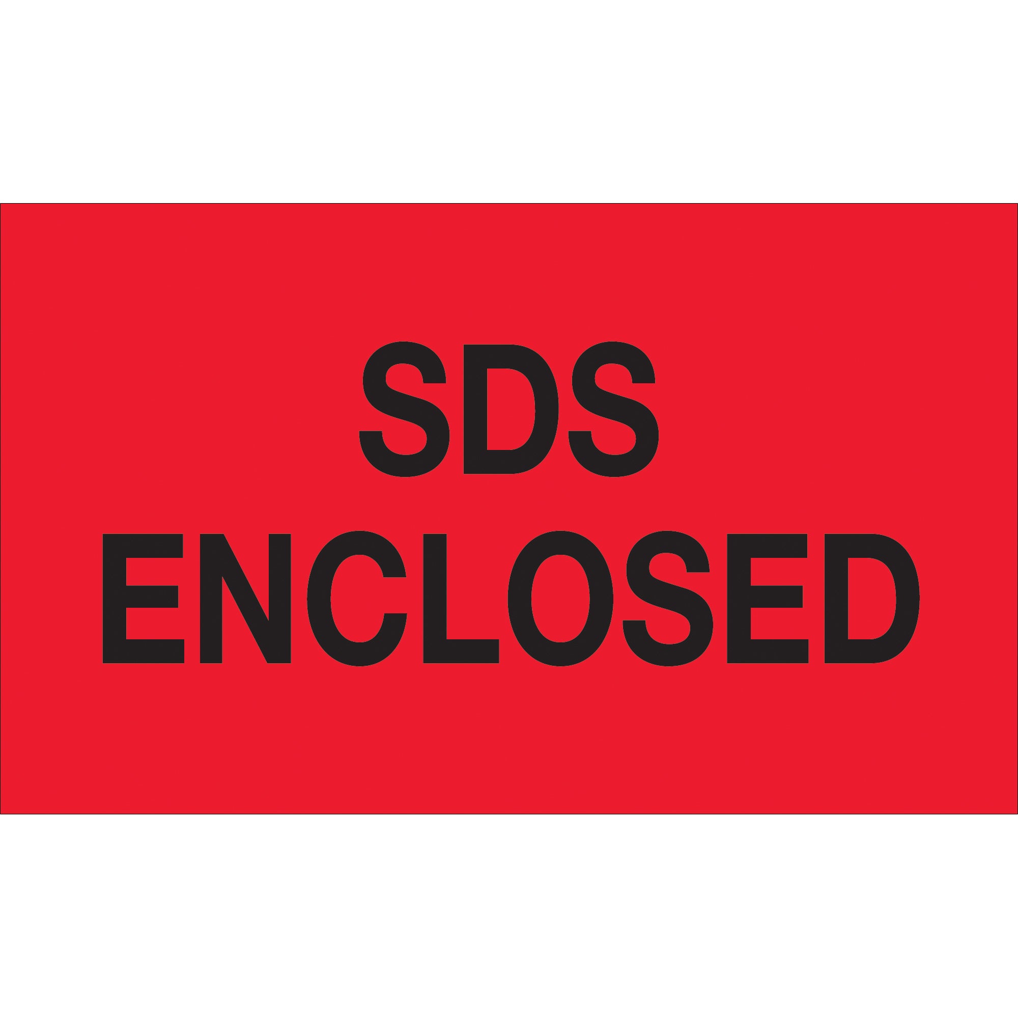 3 x 5" - "SDS Enclosed" (Fluorescent Red) Labels (DL1405) Roll Of 500