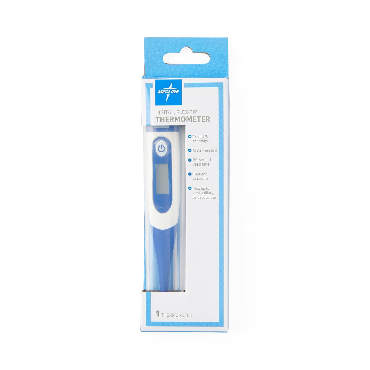 30-Second Oral Digital Thermometer with Flex Tip and Fahrenheit/Celsius, for Oral, Rectal or Axillary Use, 1 EA (MDS99902H) Each