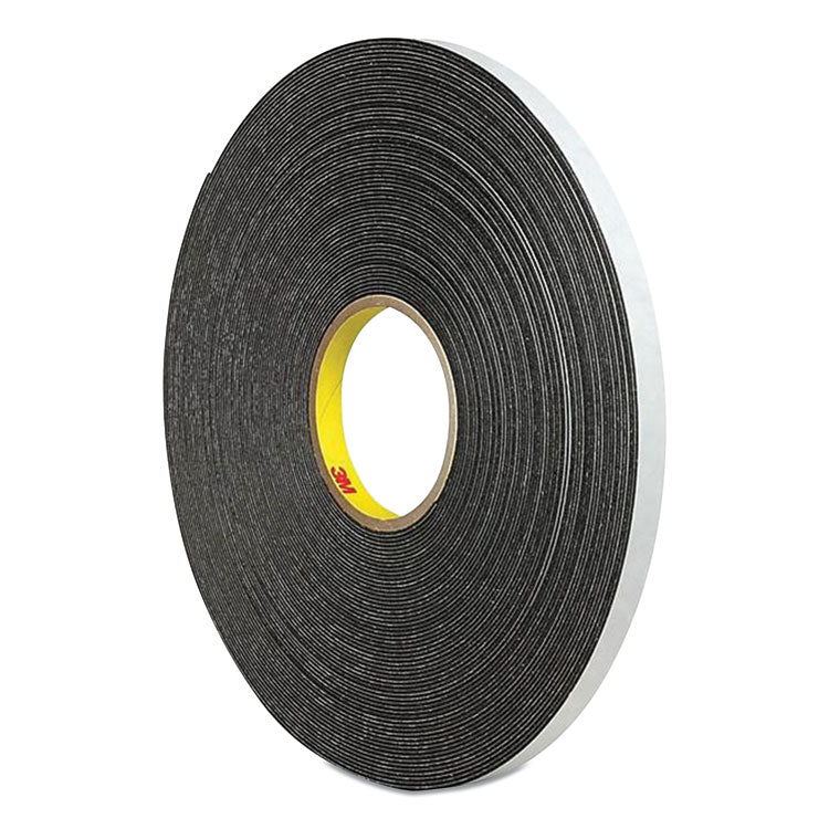 3M 4466 Double-Coated Foam Tape, 1" Core, 1" x 5 yds, Black (MMM074446615) 1 Roll