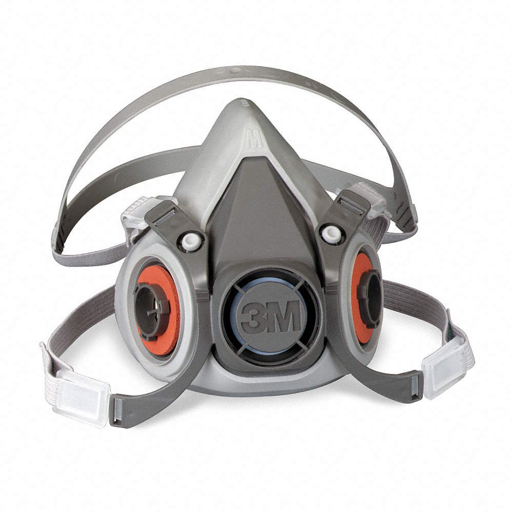 3M 6000 Reusable Respirator Industrial N95 Half Face 4 Point Adjustable Head Strap Medium Gray / White (822418_EA) 1/EA
