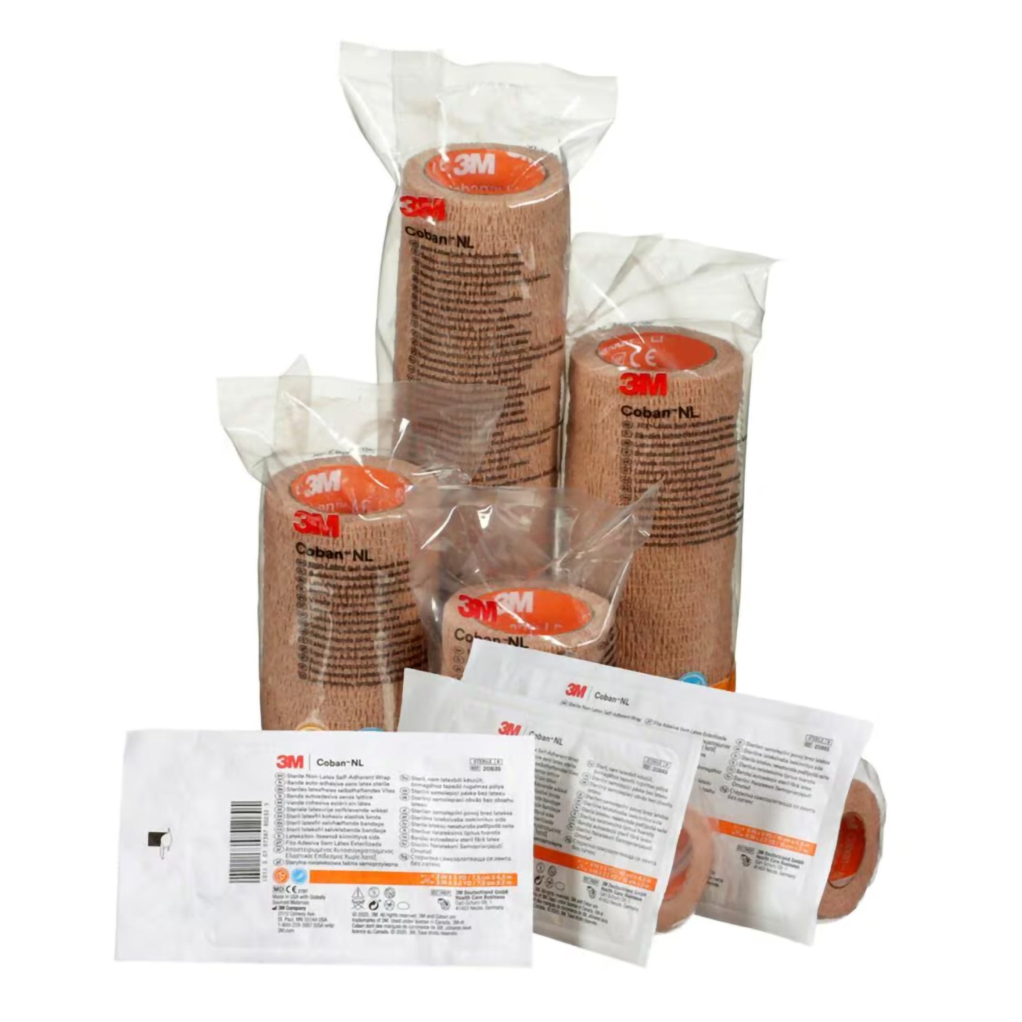 3M Coban Cohesive Bandage 1 Inch X 5 Yard Self-Adherent Closure Tan NonSterile Standard Compression (1211280_PK) 4/PK