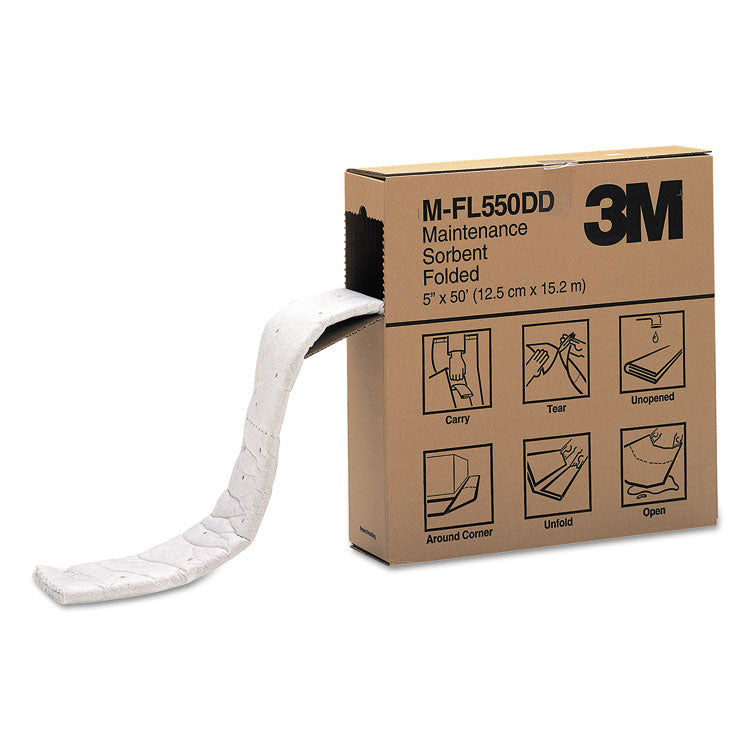3M High-Capacity Maintenance Folded Sorbent, 10.5 gal, 5" x 50 ft (MMMMFL550DD) 1 Box