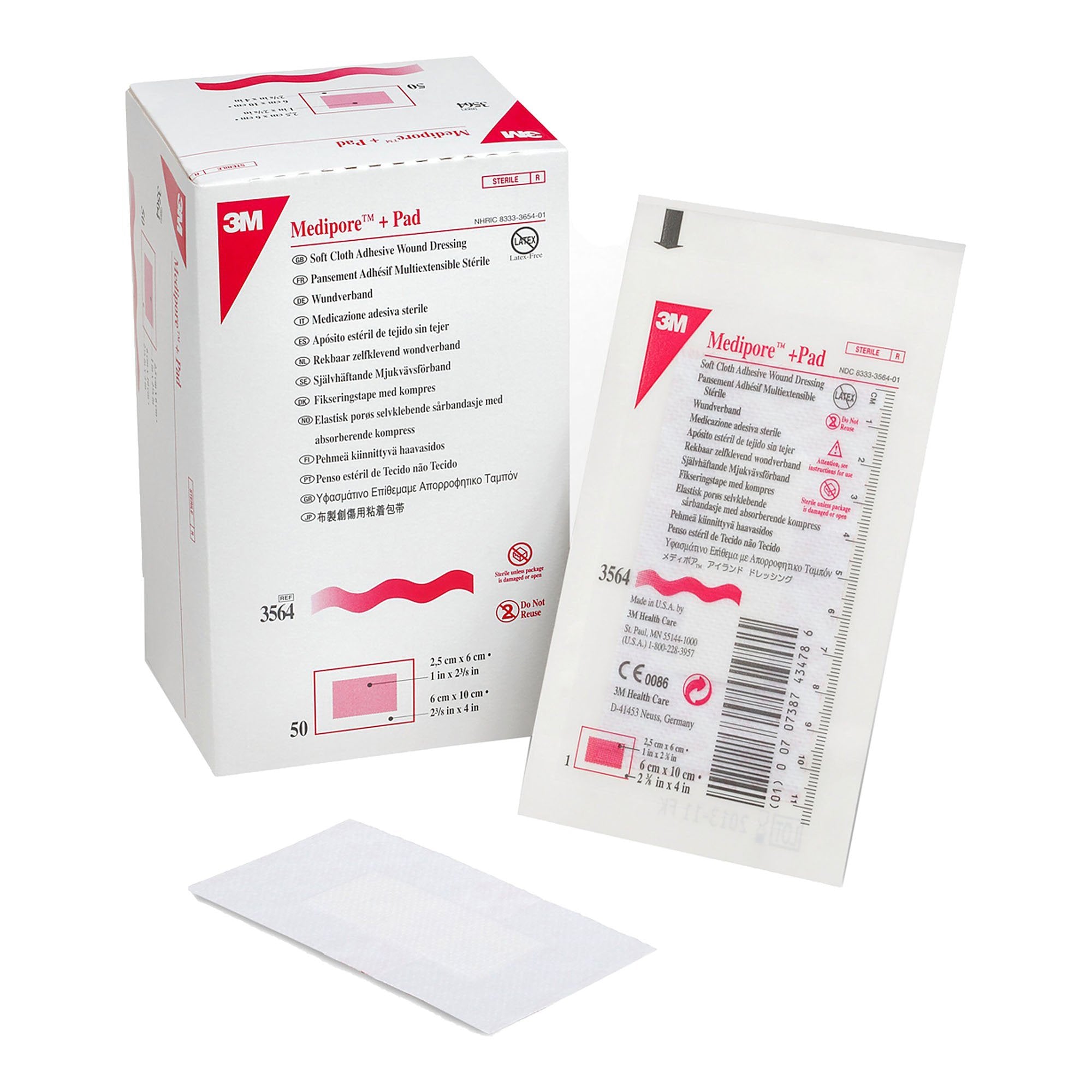 3M Medipore Composite Dressing 2-3/8 X 4 Inch Rectangle Sterile Nonwoven Backing (315359_BX) 50/BX