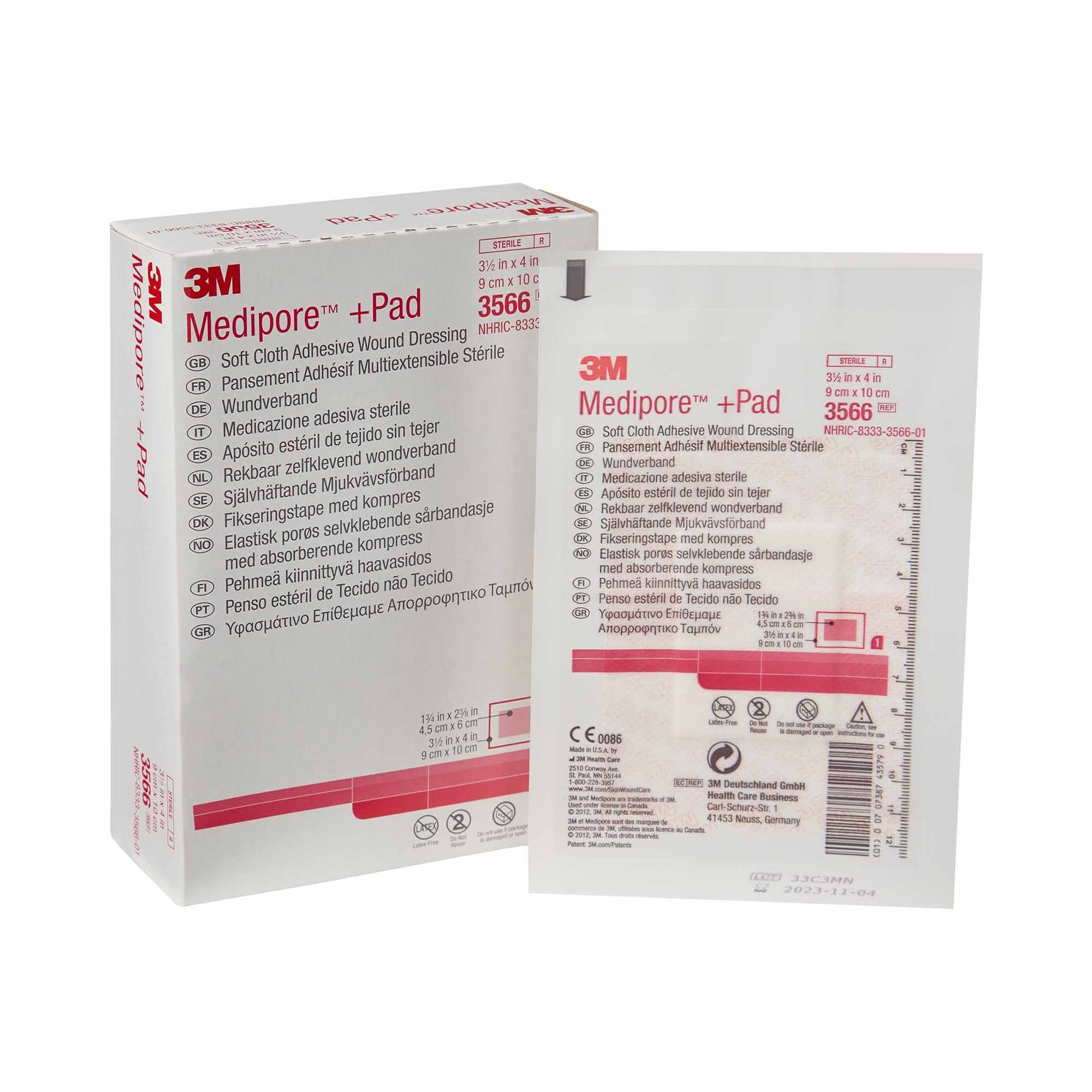 3M Medipore Composite Dressing 3-1/2 X 4 Inch Rectangle Sterile Nonwoven Backing (315360_CS) 100/CS