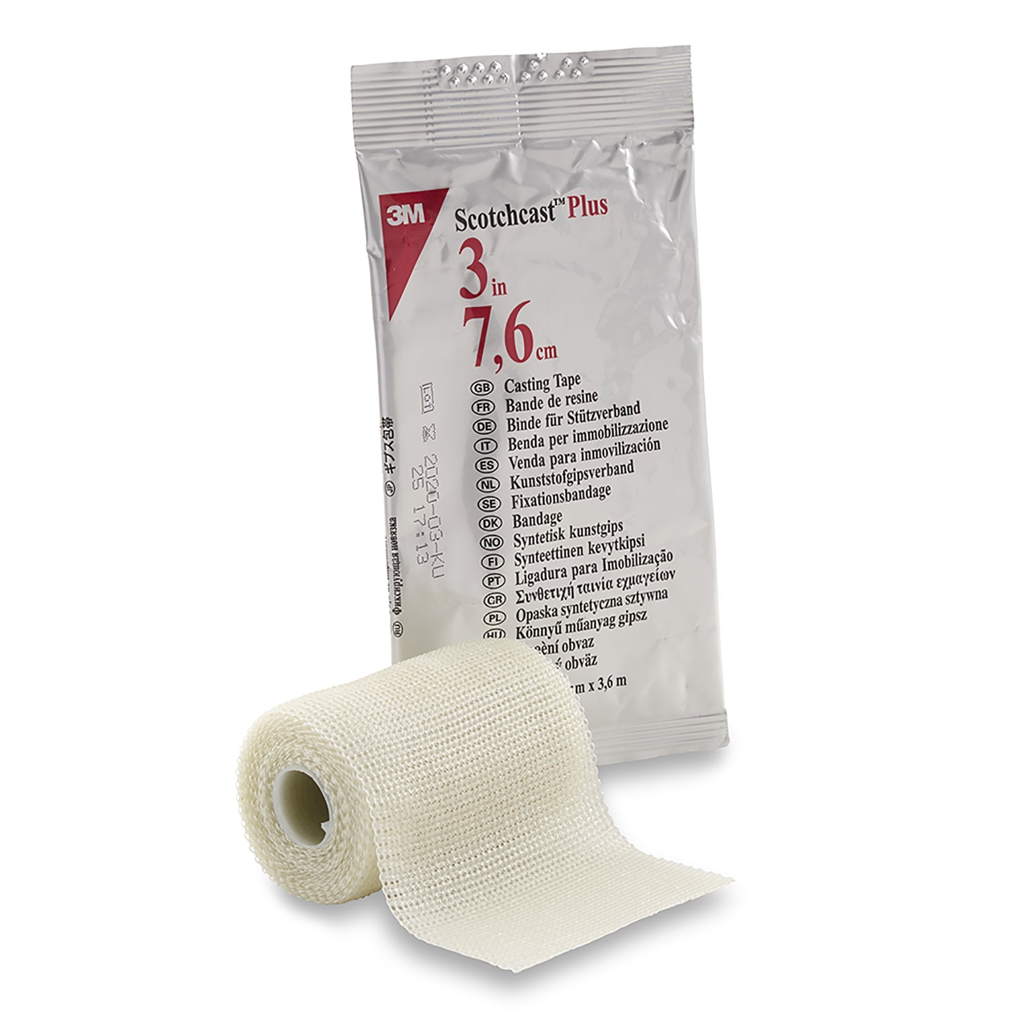 3M Scotchcast Plus Cast Tape 3 Inch X 12 Foot Fiberglass / Resin White (979842_BX) 10/BX