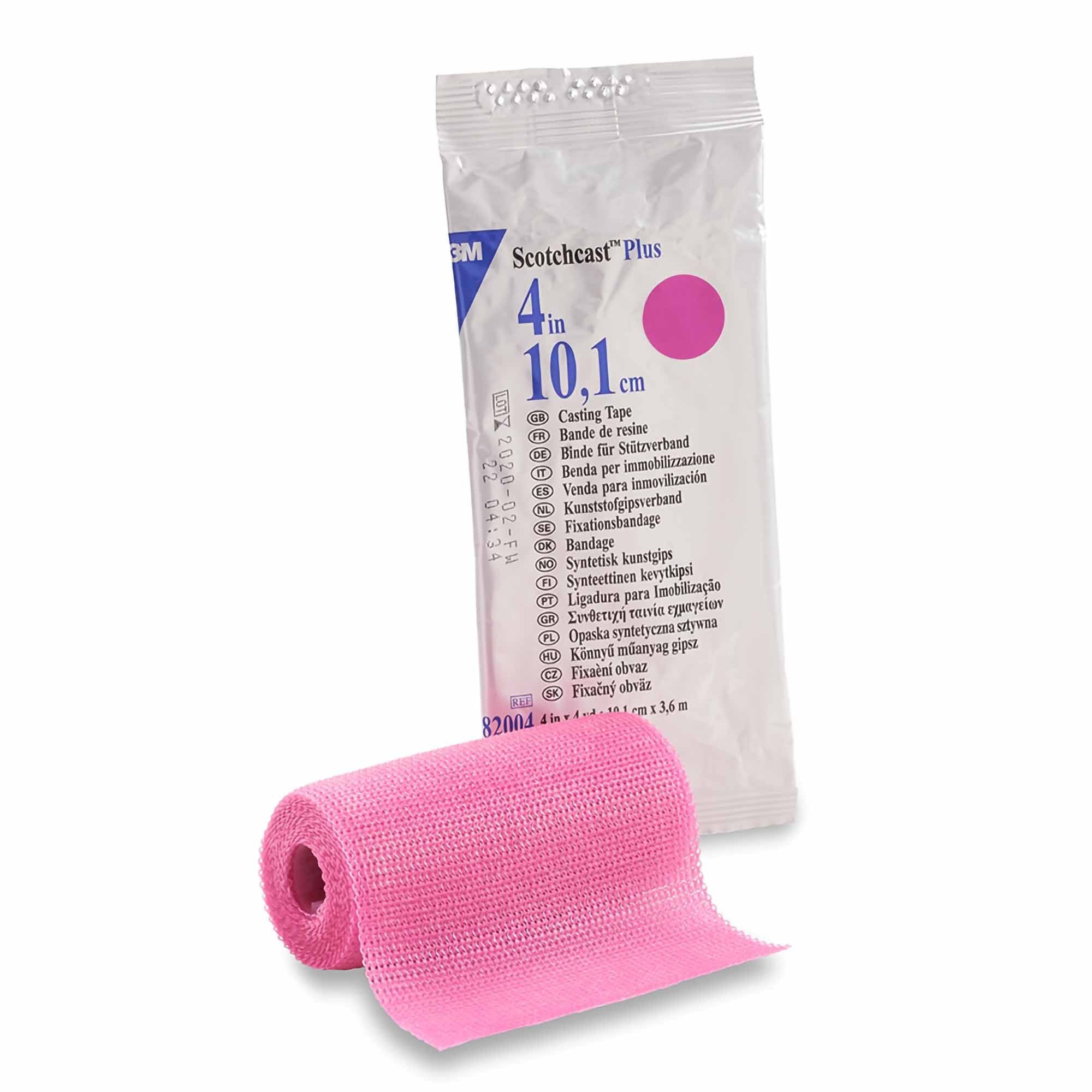 3M Scotchcast Plus Cast Tape 4 Inch X 12 Foot Fiberglass / Resin Bright Pink (199237_EA) 1/EA