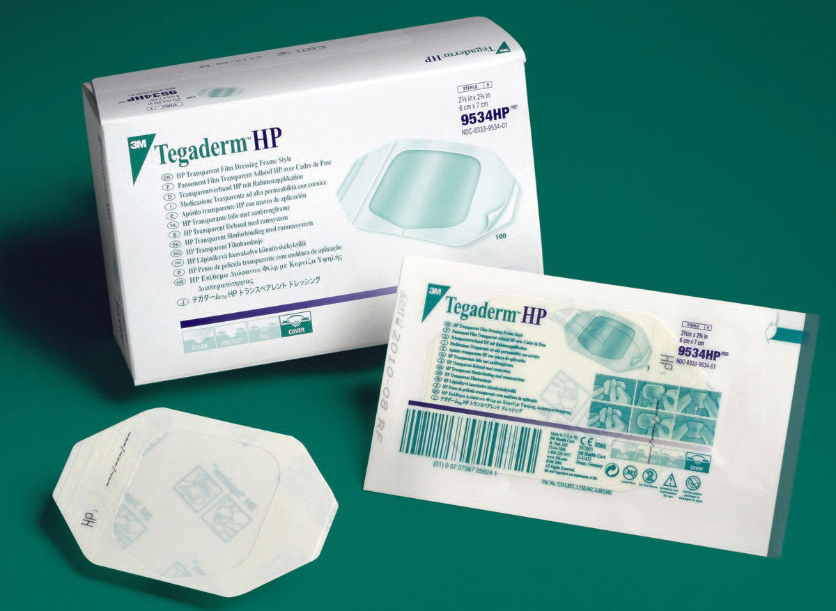 3M Tegaderm HP Transparent Film Dressing 4 X 4-3/4 Inch Frame Style Delivery Rectangle Sterile (210037_EA) 1/EA