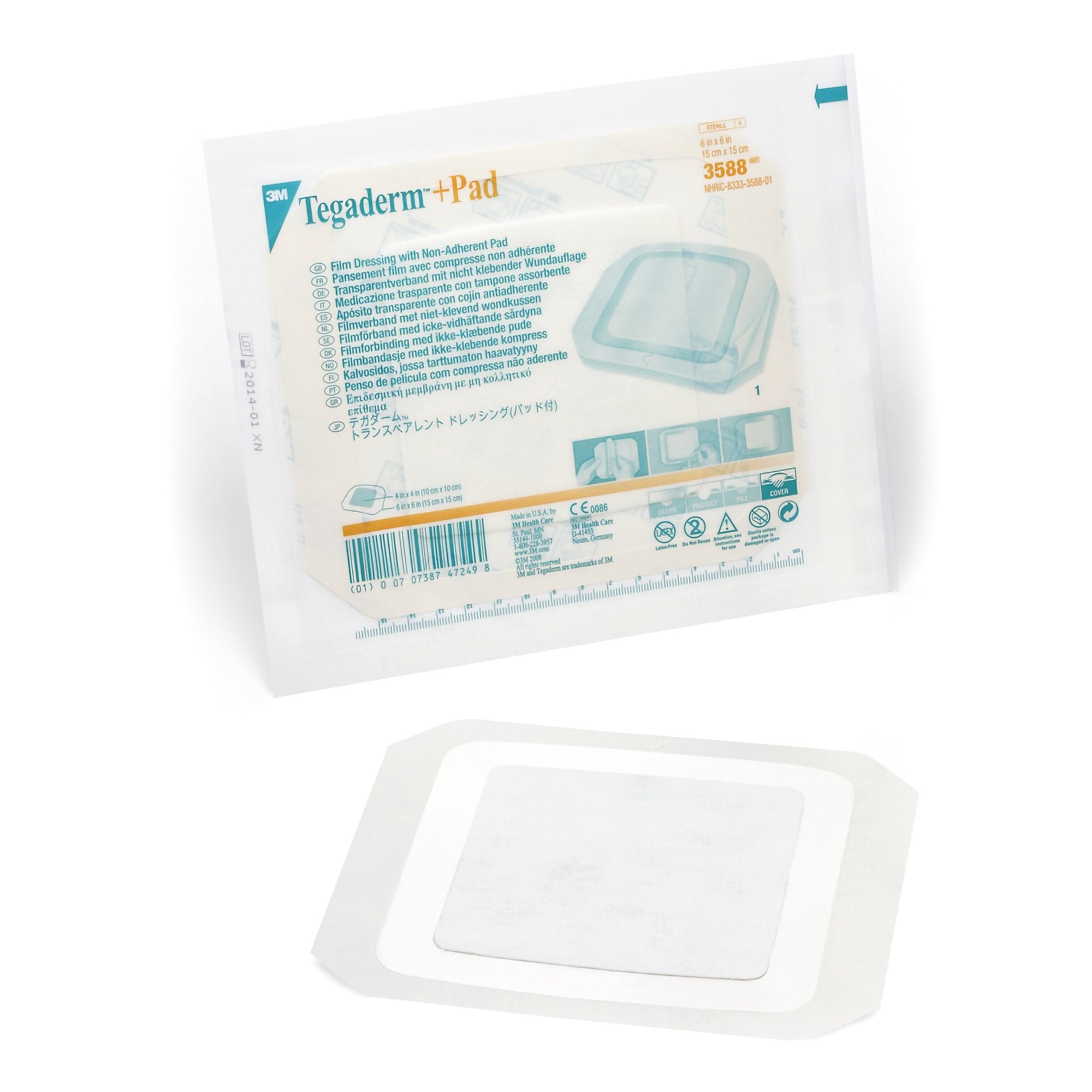 3M Tegaderm  Pad Transparent Film Dressing with Pad 6 X 6 Inch Frame Style Delivery Square Sterile (360349_BX) 25/BX