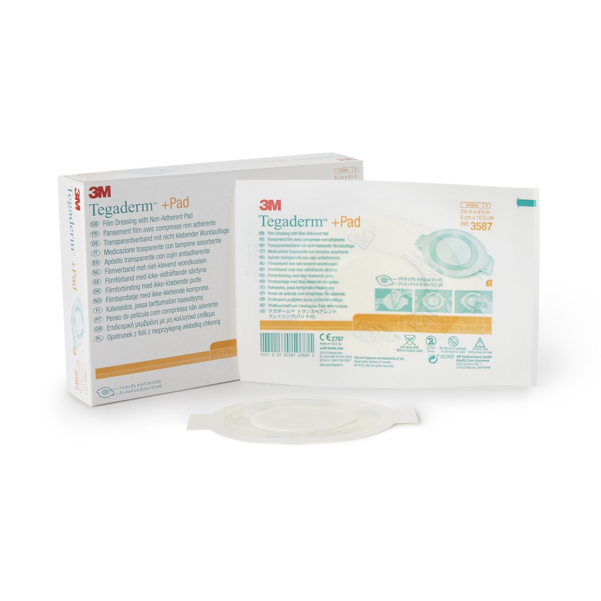 3M Tegaderm Transparent Film Dressing with Pad 3-1/2 X 4 Inch Frame Style Delivery Rectangle Sterile (318722_EA) 1/EA