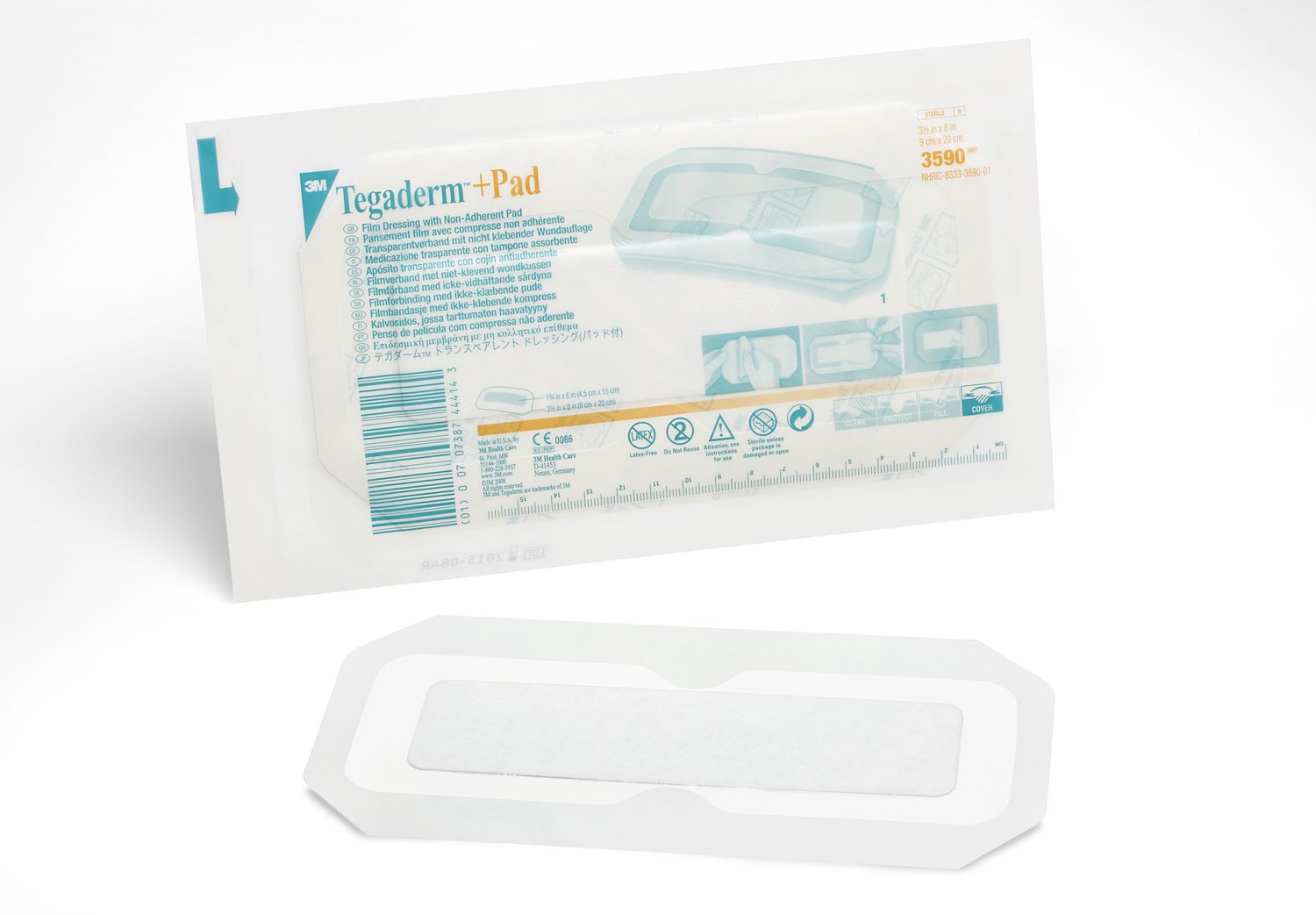 3M Tegaderm Transparent Film Dressing with Pad 3-1/2 X 8 Inch Frame Style Delivery Rectangle Sterile (324099_EA) 1/EA