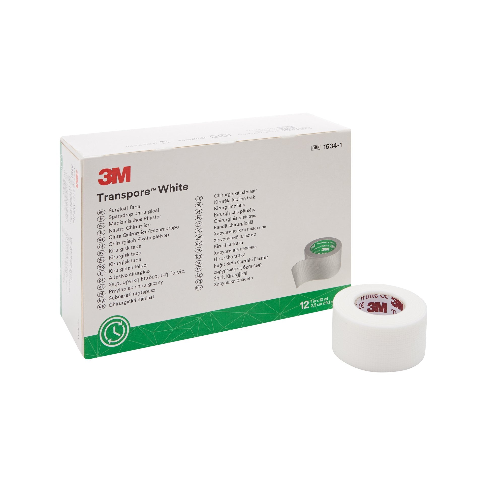 3M Transpore White Medical Tape White 1 Inch X 10 Yard Plastic NonSterile (445278_RL) 1/RL