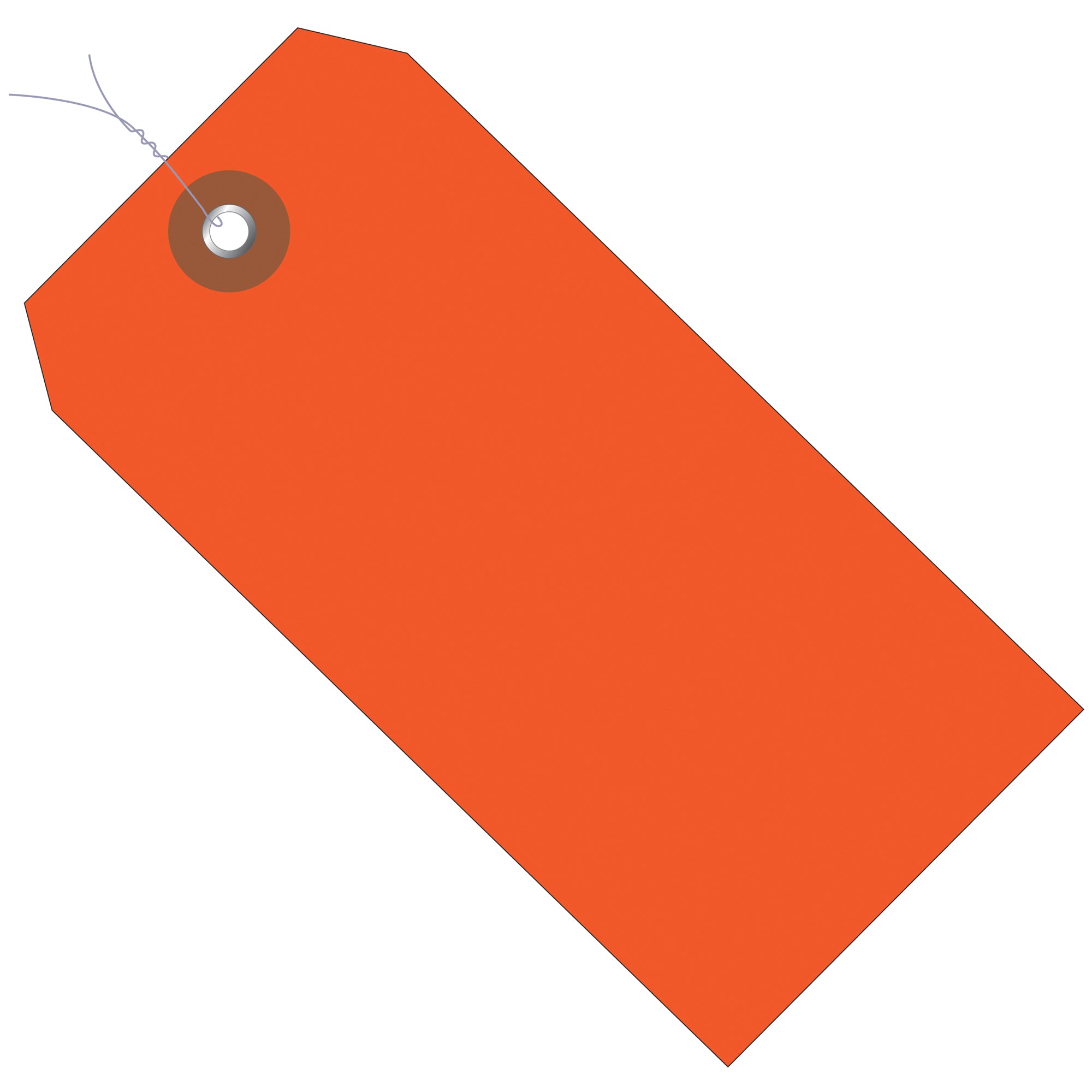 4 3/4 x 2 3/8" Orange Plastic Shipping Tags - Pre-Wired (G26053W) Case Of 100
