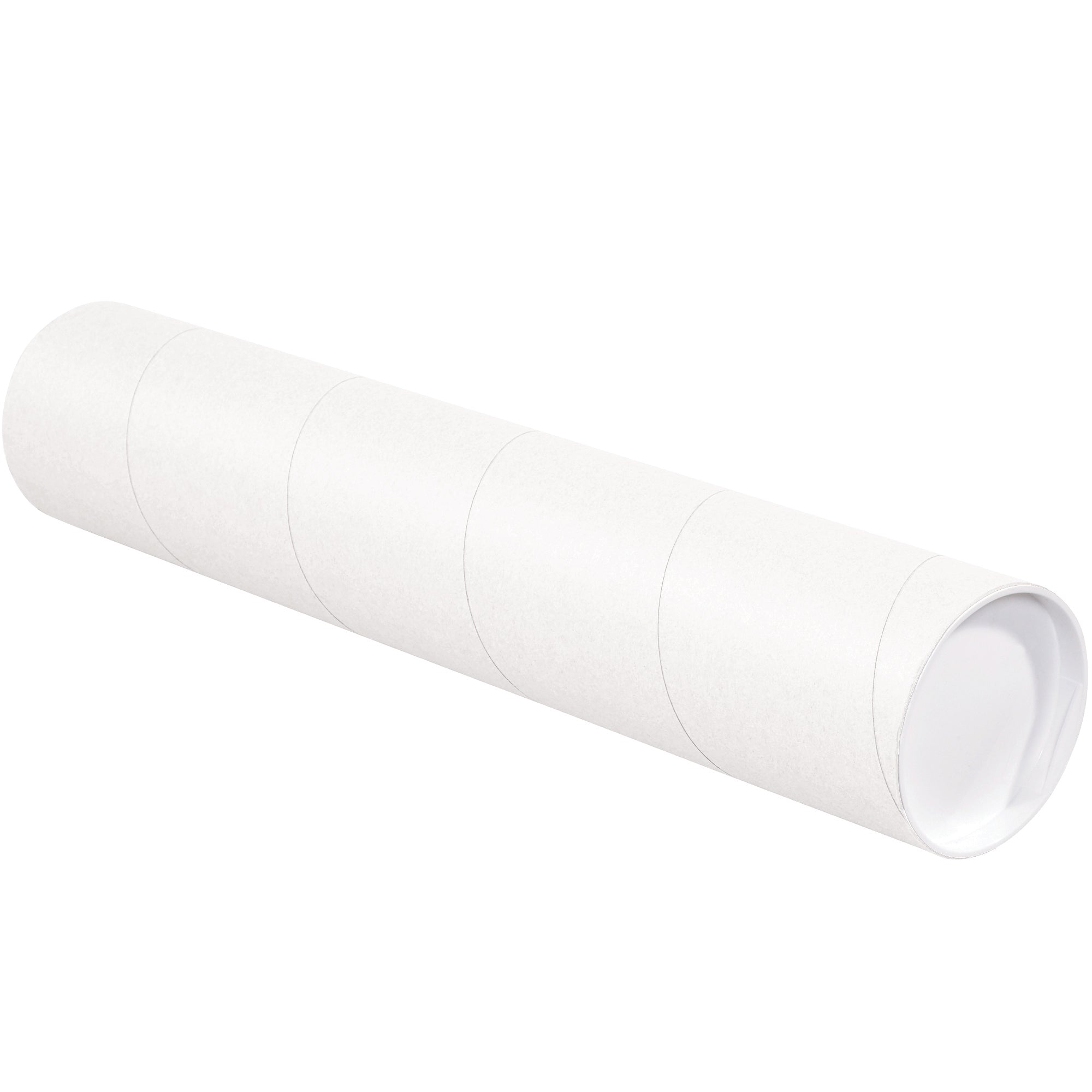 4 x 12" White Tubes with Caps (P4012W) Case Of 15