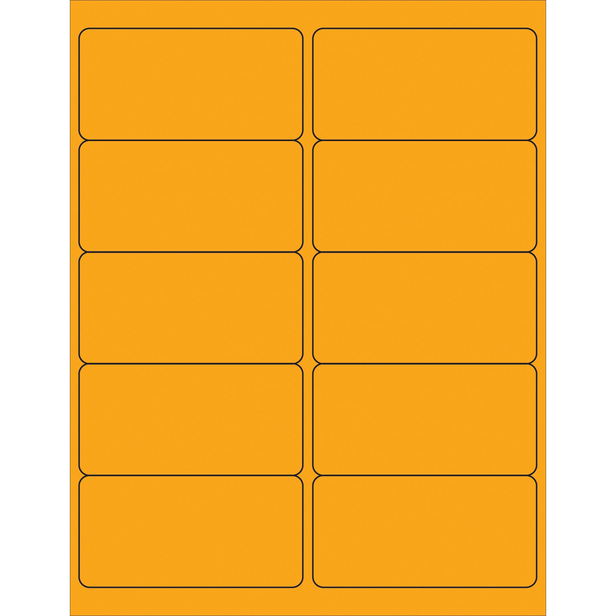 4 x 2" Fluorescent Orange Rectangle Laser Labels (LL178OR) Case Of 1000