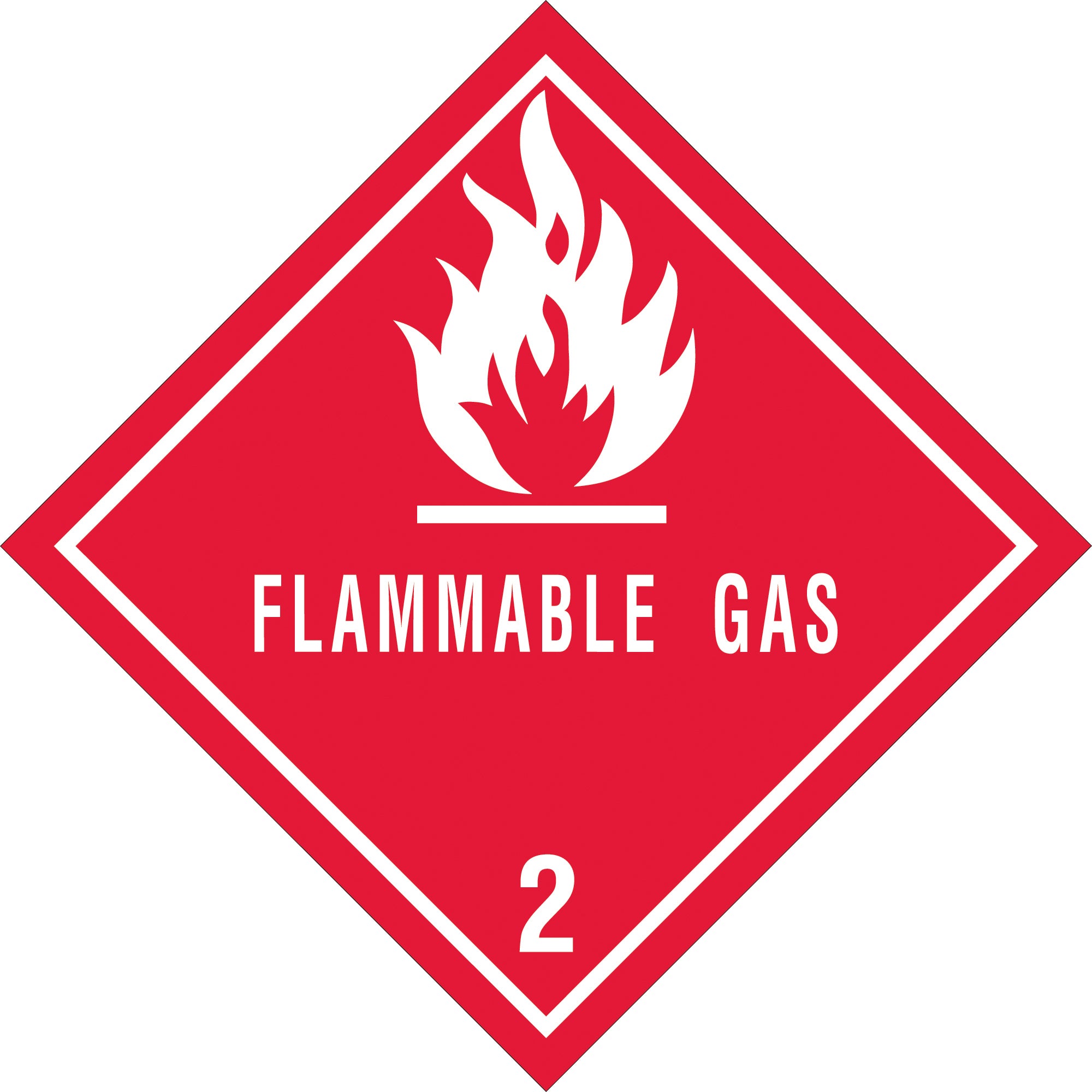 4 x 4" - "Flammable Gas - 2" Labels (DL5070) Roll Of 500