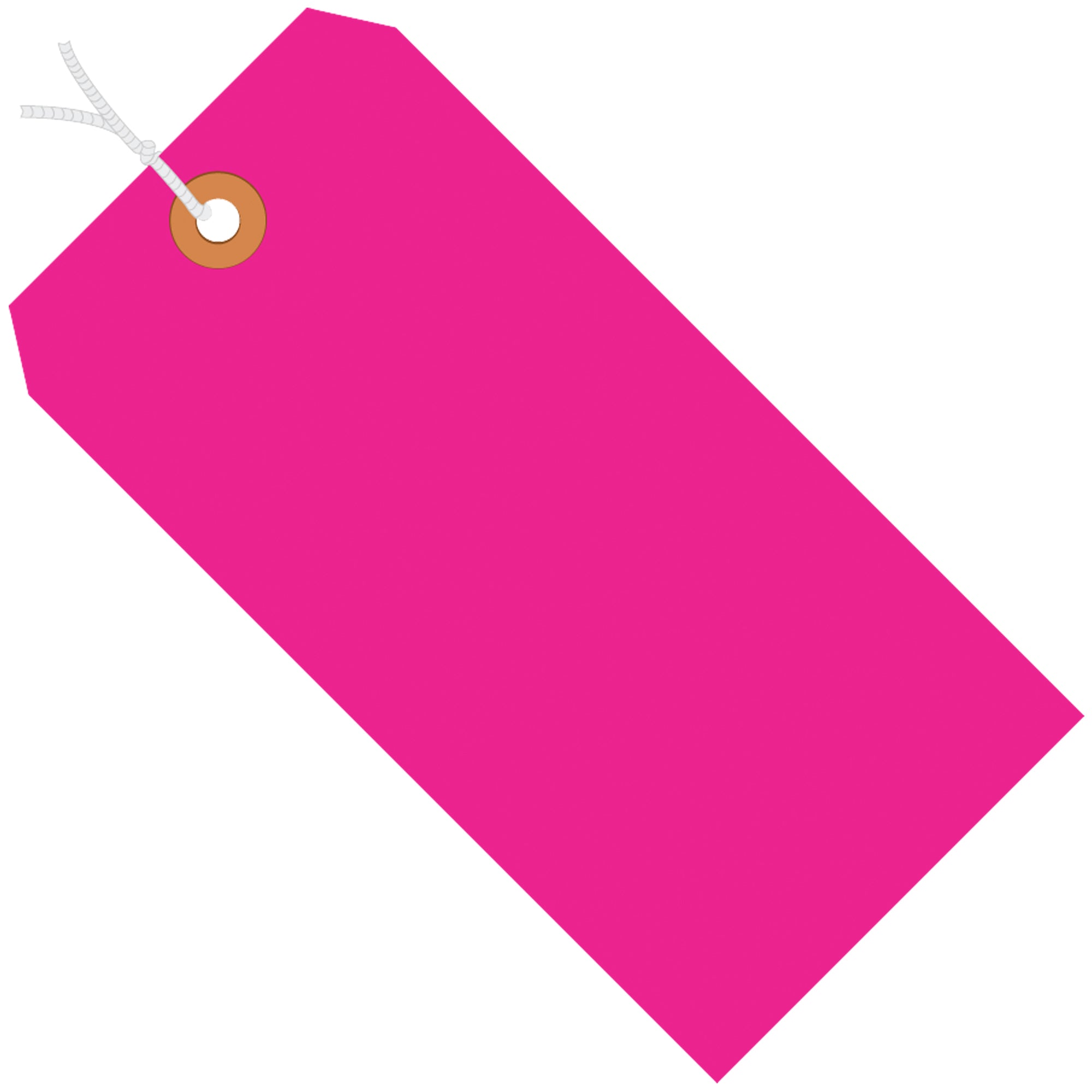 5 1/4 x 2 5/8" Fluorescent Pink 13 Pt. Shipping Tags - Pre-Strung (G12062E) Case Of 1000