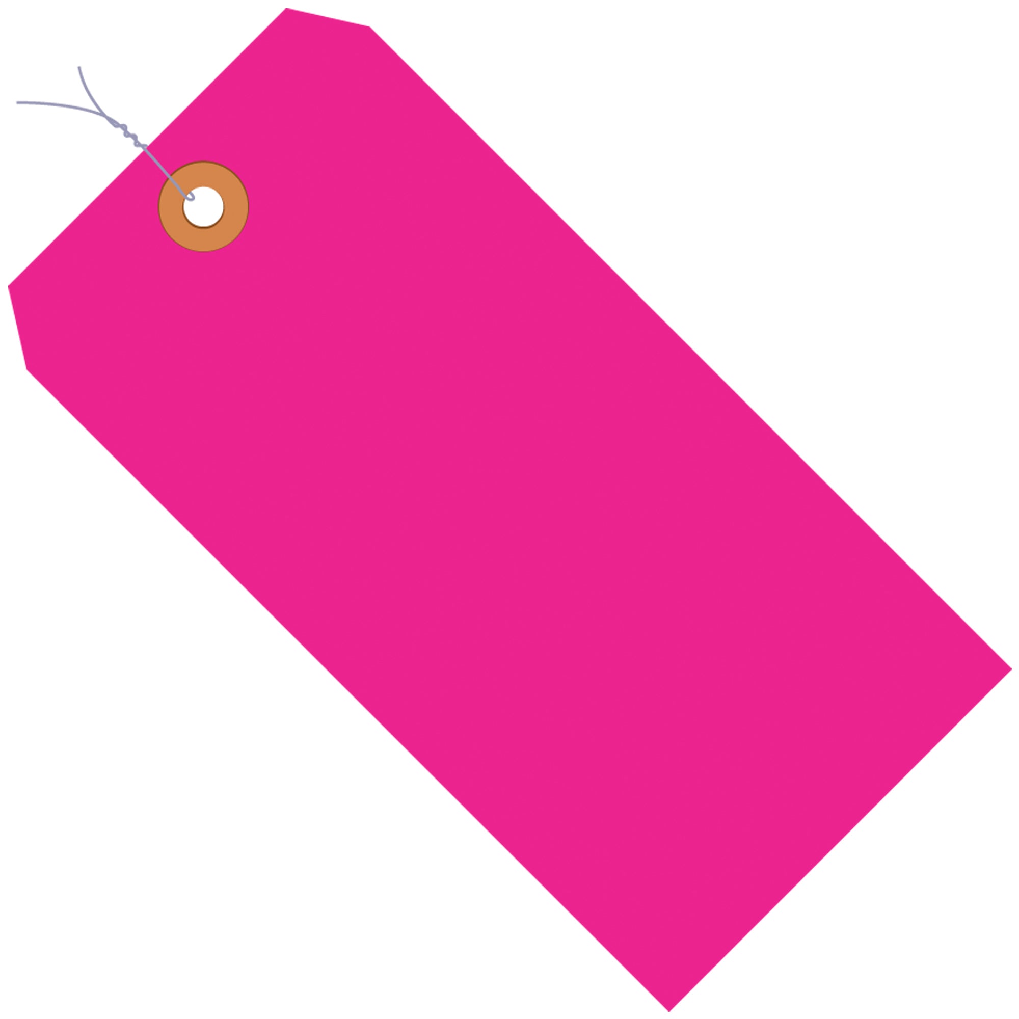 5 1/4 x 2 5/8" Fluorescent Pink 13 Pt. Shipping Tags - Pre-Wired (G12063E) Case Of 1000