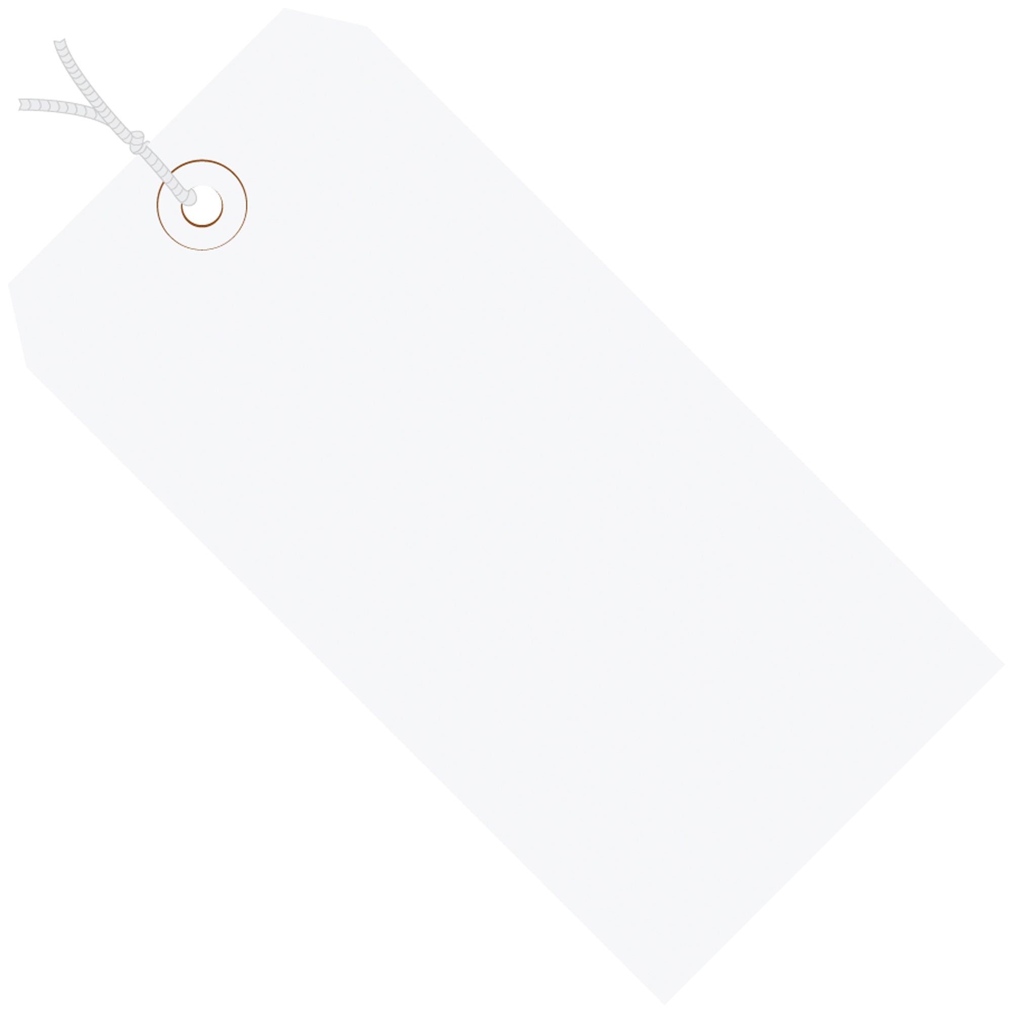 5 1/4 x 2 5/8" White 13 Pt. Shipping Tags - Pre-Strung (G11062G) Case Of 1000