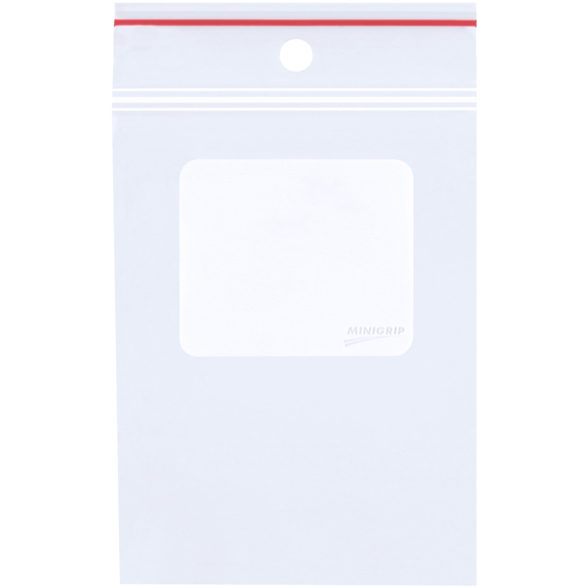 5 x 8" - 4 Mil Minigrip White Block Reclosable Poly Bags w/ Hang Holes (MG4020) Case Of 1000