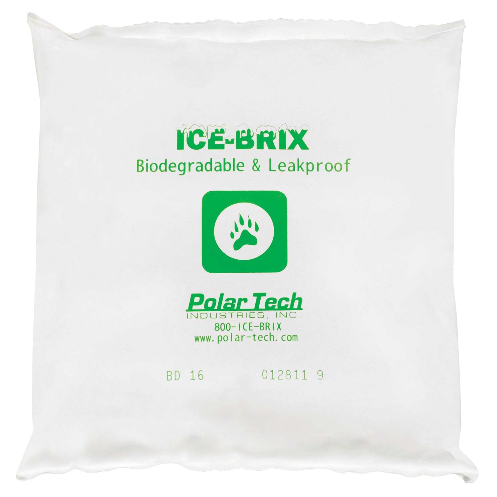 6 1/4 x 6 x 1" - 16 oz. Ice-Brix Biodegradable Packs (IBB16) Case Of 36