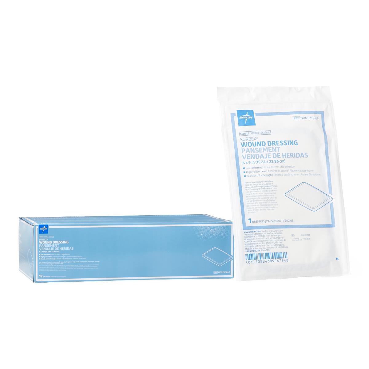 6" x 9" SORBEX Sterile Absorbent Dressings, 12/BX (NONEX0069Z) Box of 12
