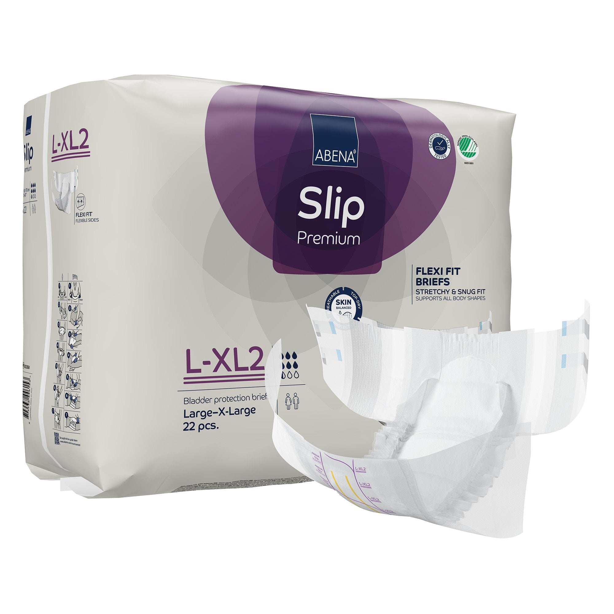 Abena Slip Flexi Fit Unisex Adult Incontinence Brief Large / X-Large Disposable Heavy Absorbency (1246194_CS) 88/CS