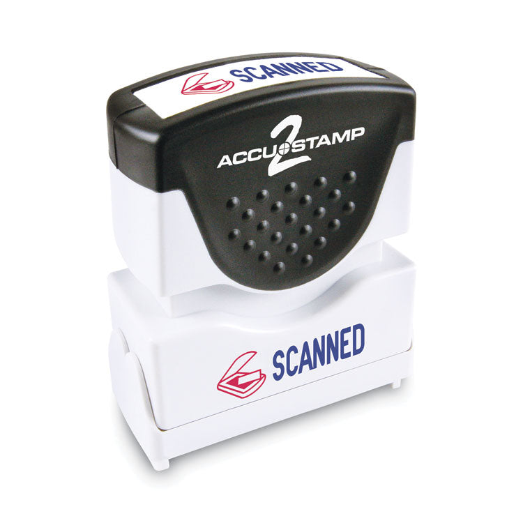 ACCUSTAMP2 Pre-Inked Shutter Stamp, Red/Blue, SCANNED, 1.63 x 0.5 (COS035606) Each