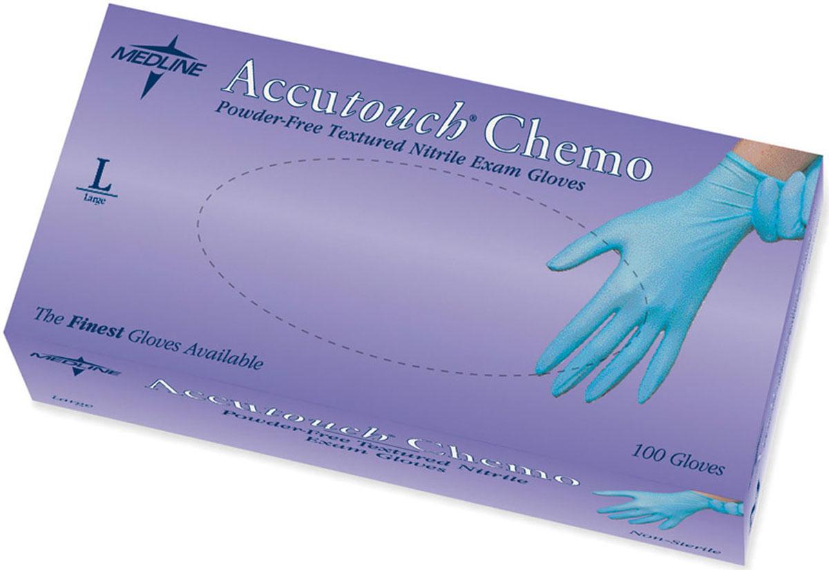 Accutouch Chemo Powder-Free Blue Nitrile Exam Gloves, Size L, 100/BX (MDS192086H) Box of 100