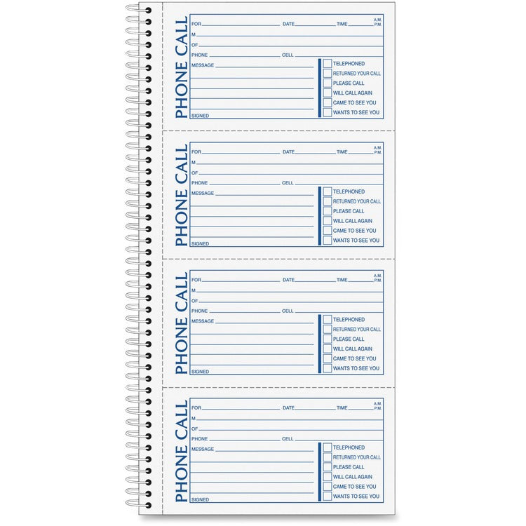 Adams Phone Message Book, 11"x5 1/4", 400 St/Bk (ABFSC1154D) Each