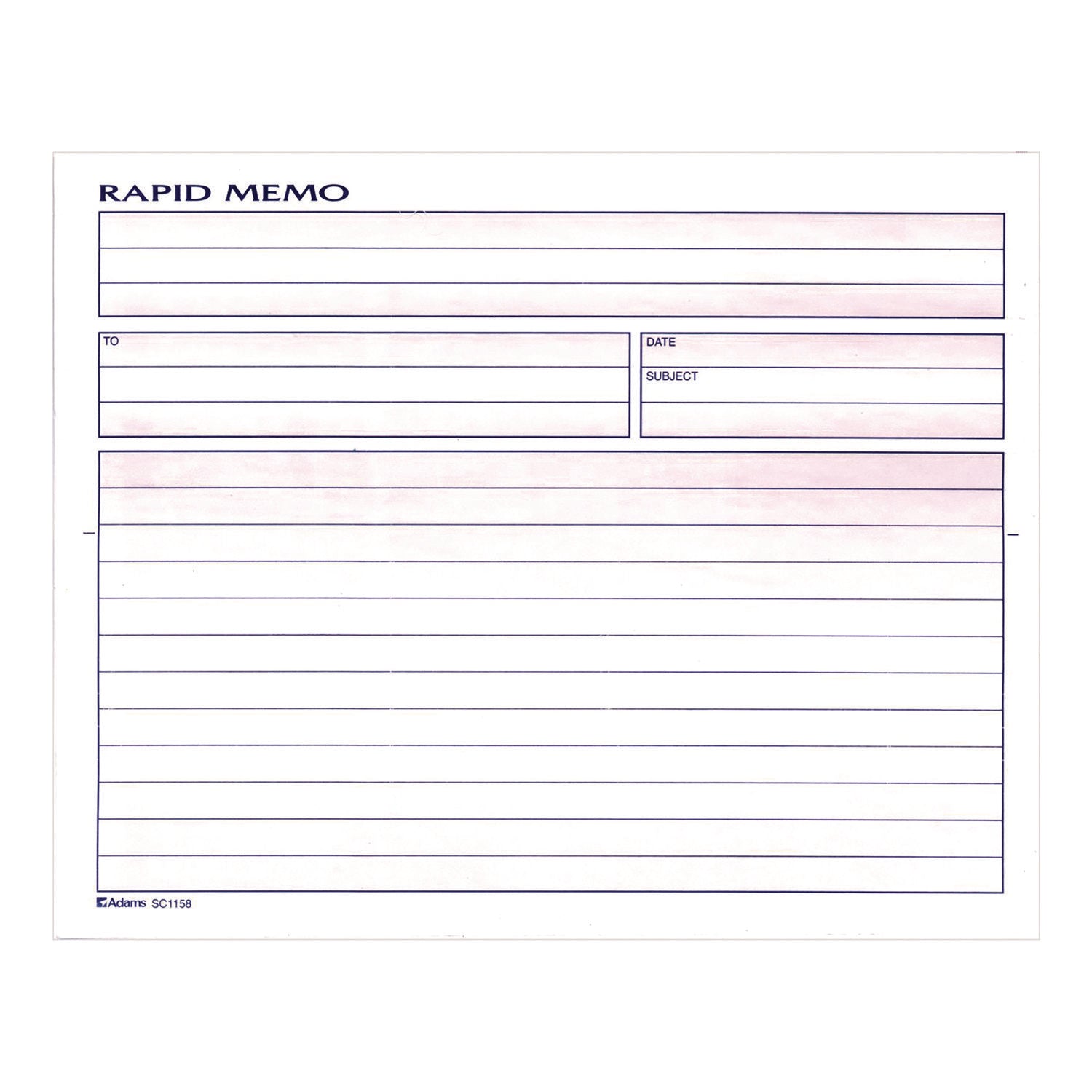 Adams Rapid Memo Pad, Two-Part Carbonless, 8.5 x 7.75, 50 Forms Total (ABFSC1158) Each