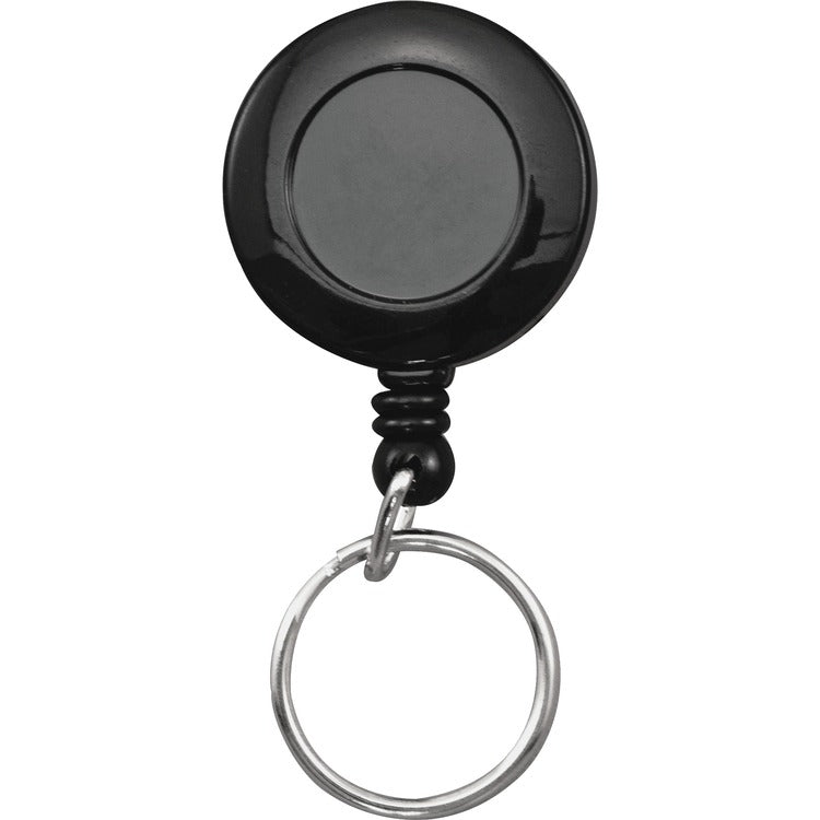 Advantus Badge Reels w/Ring, 30"Extension, 12/BX, Black (AVT97121) Box of 12