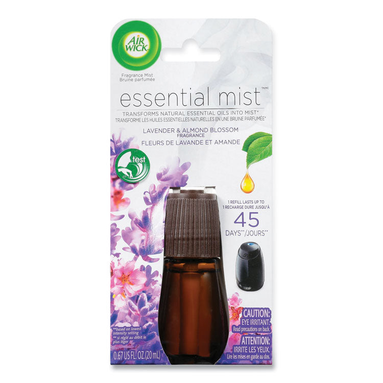 Air Wick Essential Mist Refill, Lavender and Almond Blossom, 0.67 oz Bottle, 6/Carton (RAC98552) Case of 6