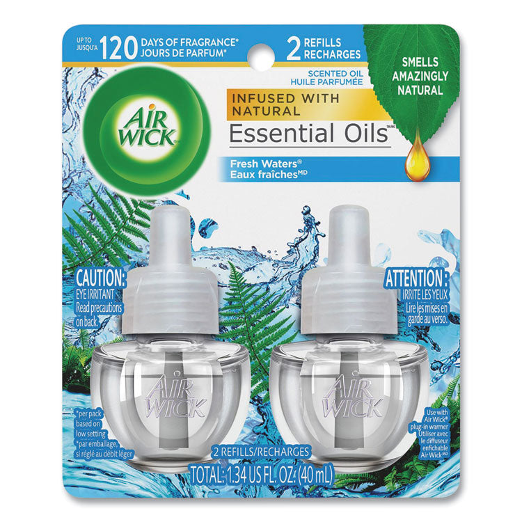 Air Wick Scented Oil Refill, Fresh Waters, 0.67 oz, 2/Pack, 6 Pack/Carton (RAC79717CT) 6 Packs of 2