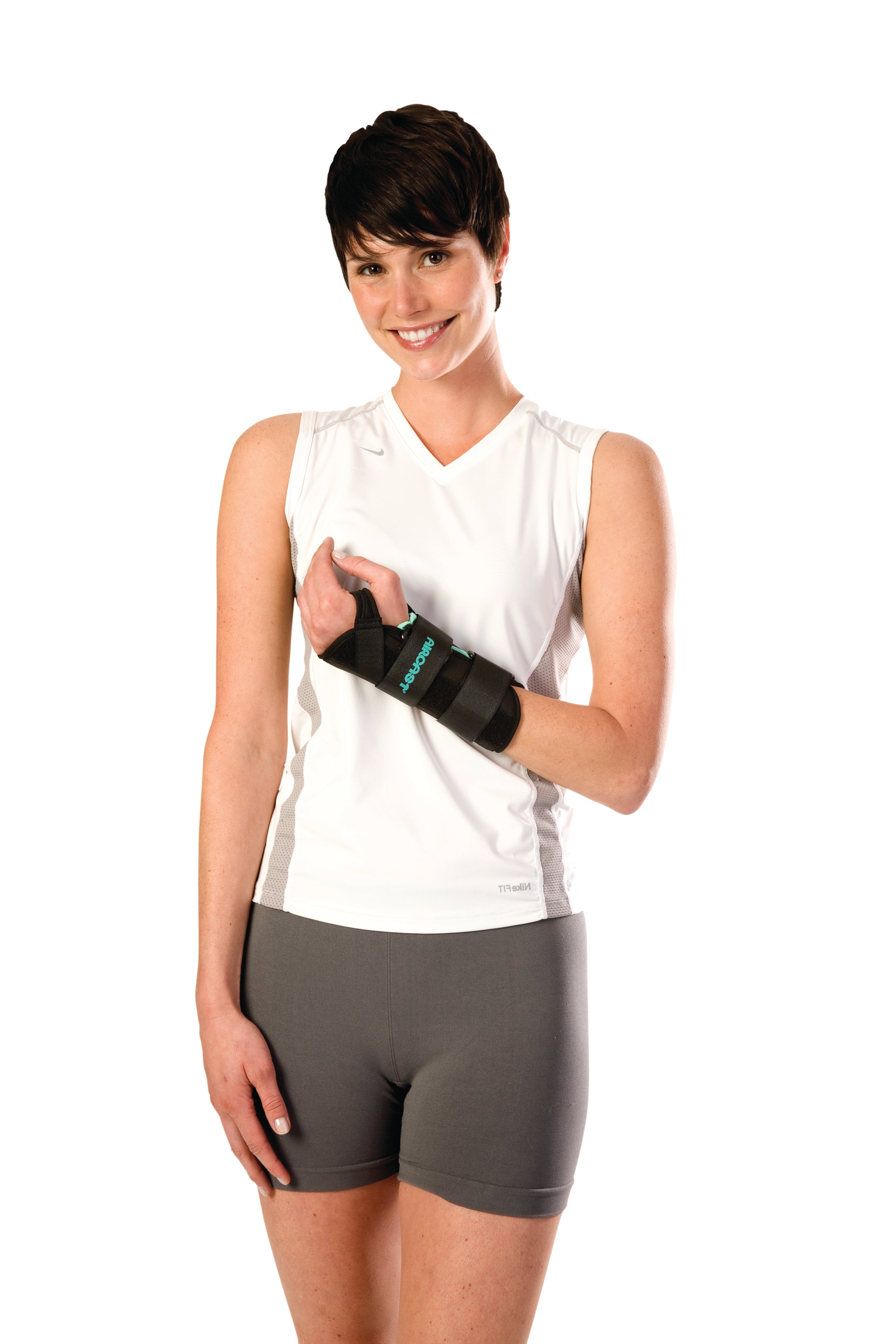AirCast A2 Wrist Brace with Thumb Spica Aluminum / Foam / Nylon Right Hand Black Medium (569019_EA) 1/EA
