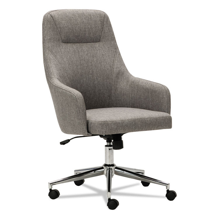 Alera Alera Captain Series High-Back Chair, Supports Up to 275 lb, 17.1" to 20.1" Seat Height, Gray Tweed Seat/Back, Chrome Base (ALECS4151) Each