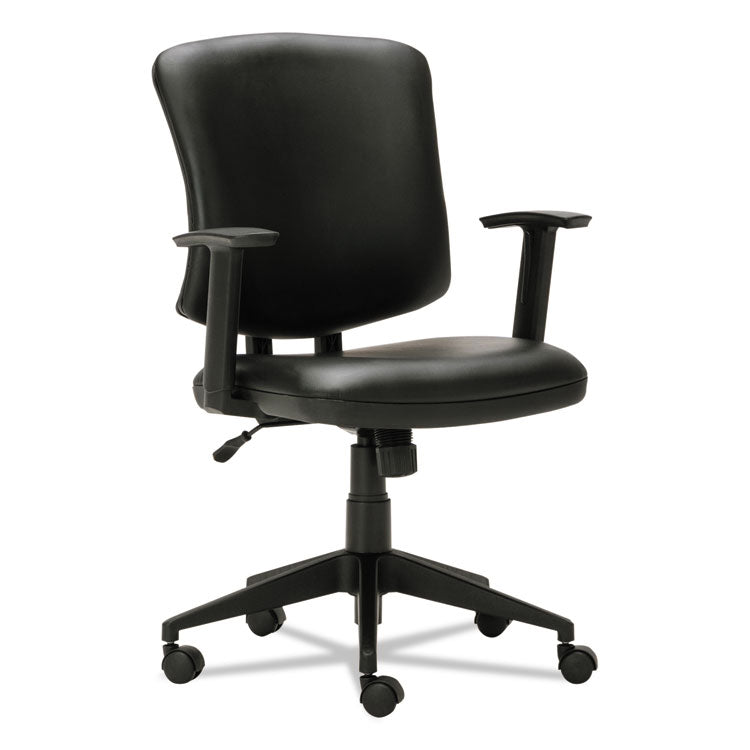Alera Alera Everyday Task Office Chair, Bonded Leather Seat/Back, Supports Up to 275 lb, 17.6" to 21.5" Seat Height, Black (ALETE4819) Each