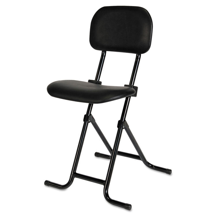 Alera Alera IL Series Height-Adjustable Folding Stool, Supports Up to 300 lb, 27.5" Seat Height, Black (ALECS612) Each