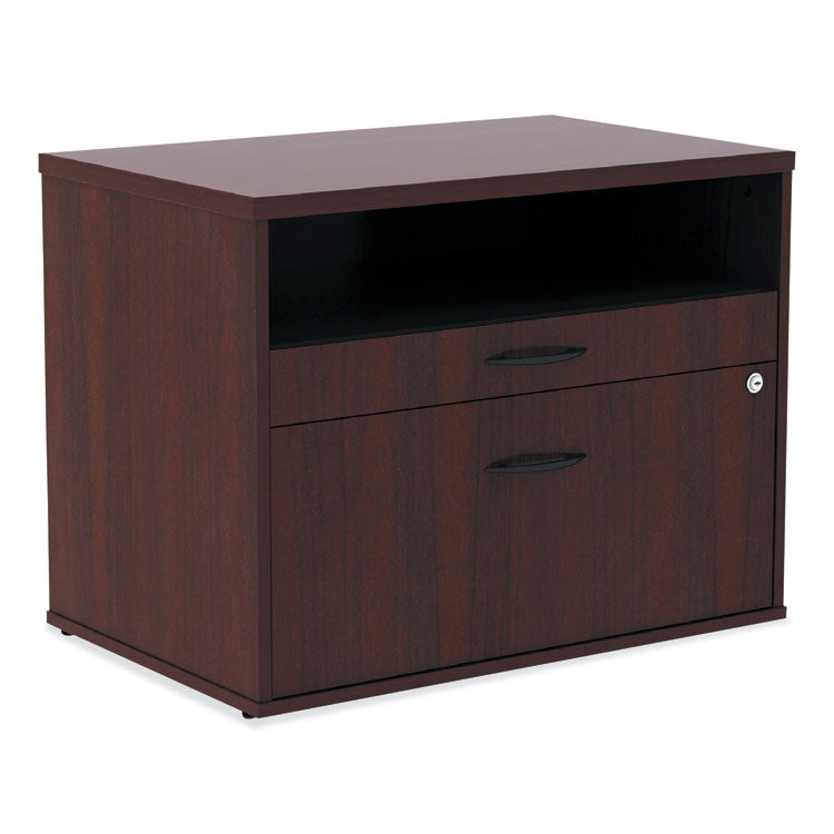 Alera Alera Open Office Desk Series Low File Cabinet Credenza, 2-Drawer: Pencil/File,Legal/Letter,1 Shelf,Mahogany,29.5x19.13x22.88 (ALELS583020MY) Each