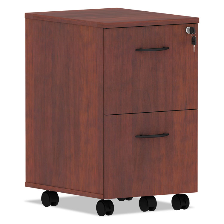 Alera Alera Valencia Series Mobile Pedestal, Left or Right, 2 Legal/Letter-Size File Drawers, Medium Cherry, 15.38" x 20" x 26.63" (ALEVA582816MC) Each