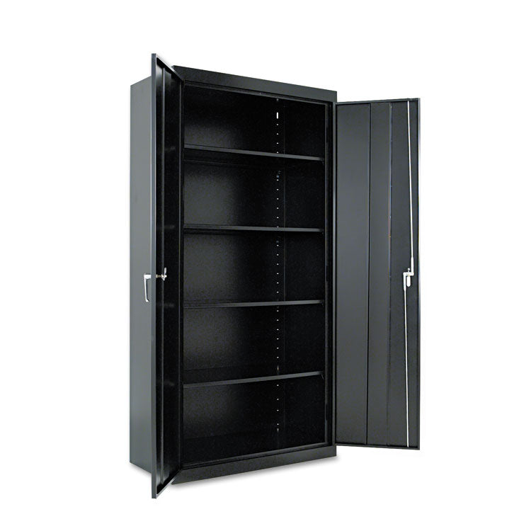 Alera Assembled 72" High Heavy-Duty Welded Storage Cabinet, Four Adjustable Shelves, 36w x 18d, Black (ALECM7218BK) Each