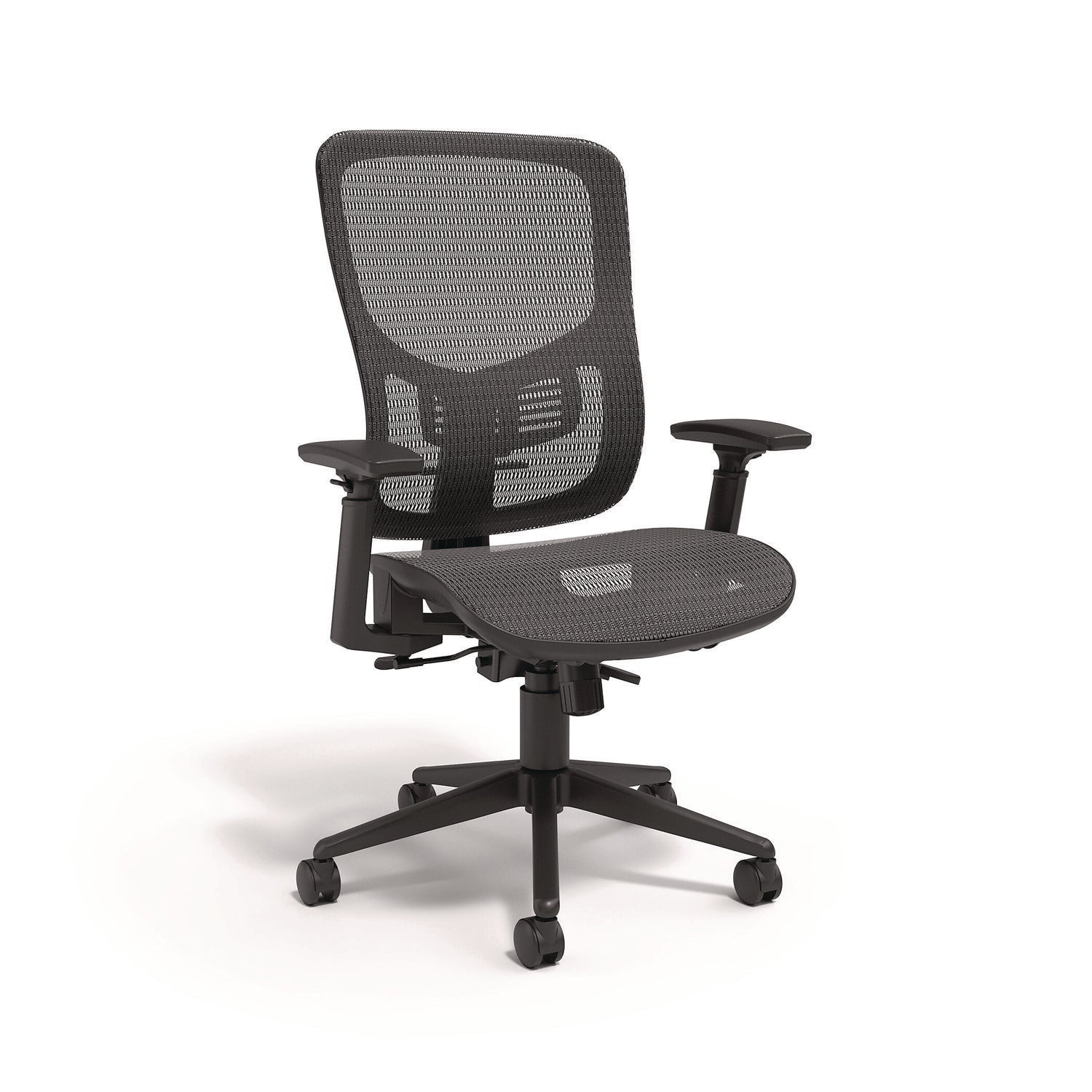 Alera Hollins Ergonomic Mesh Swivel Task Chair, Supports Up to 275 lb, 18.57 to 22.54 Seat Height, Black Seat/Back, Black Base (ALEHL42BME18) Each